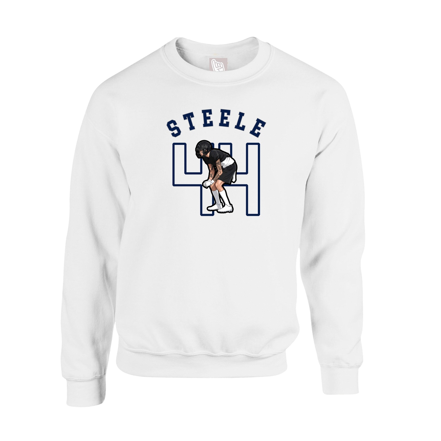 Fleece Crew — Shirsey Arch in White