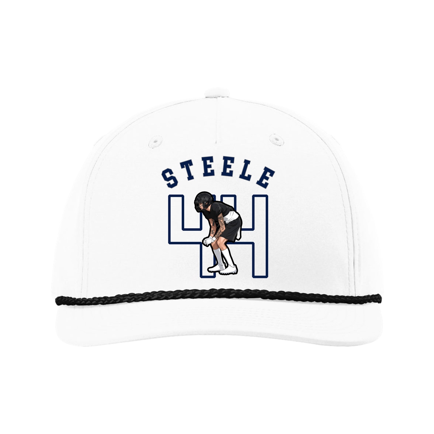 Five-Panel Classic Rope Cap — Shirsey Arch in White