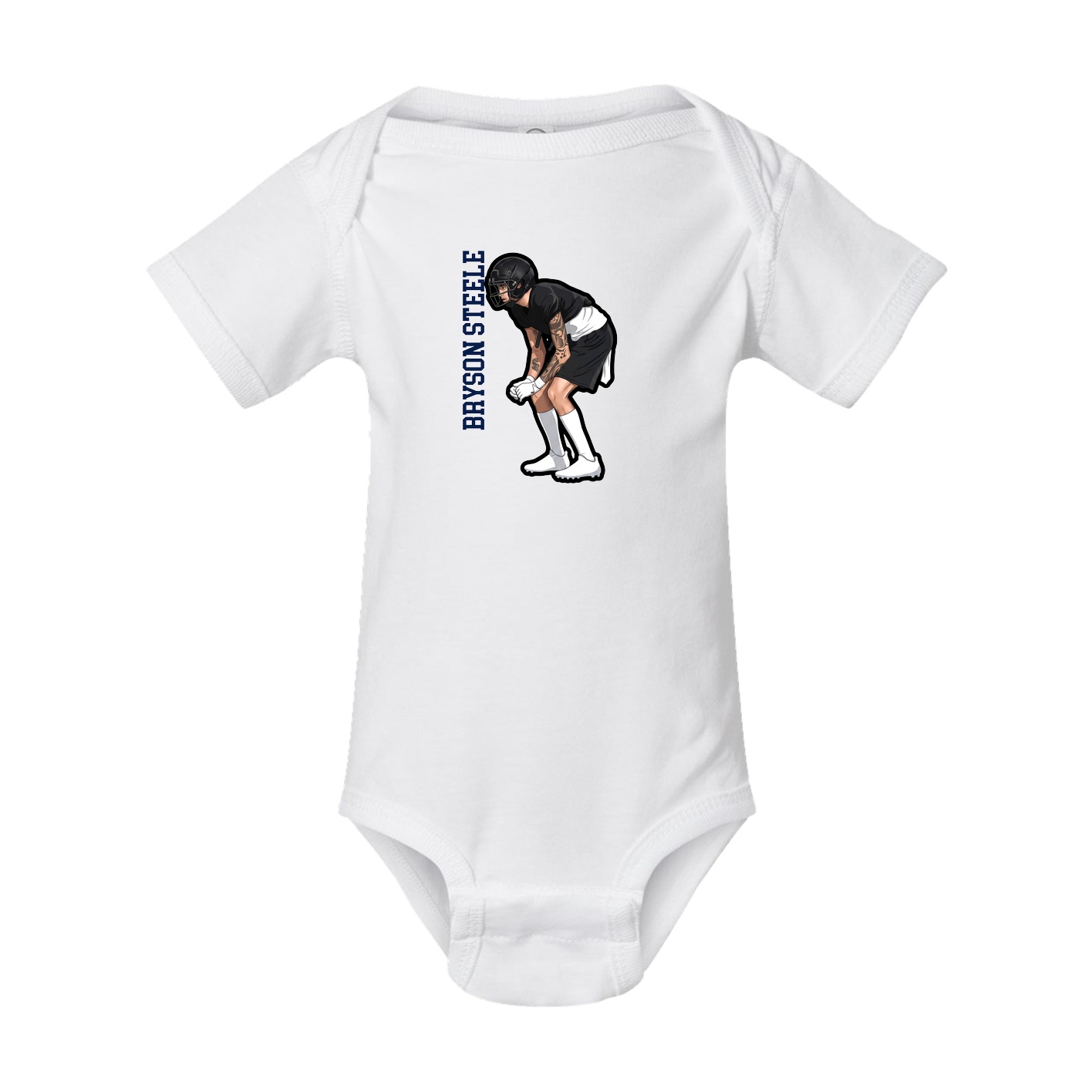 Baby Onesie — Name Vertical in White