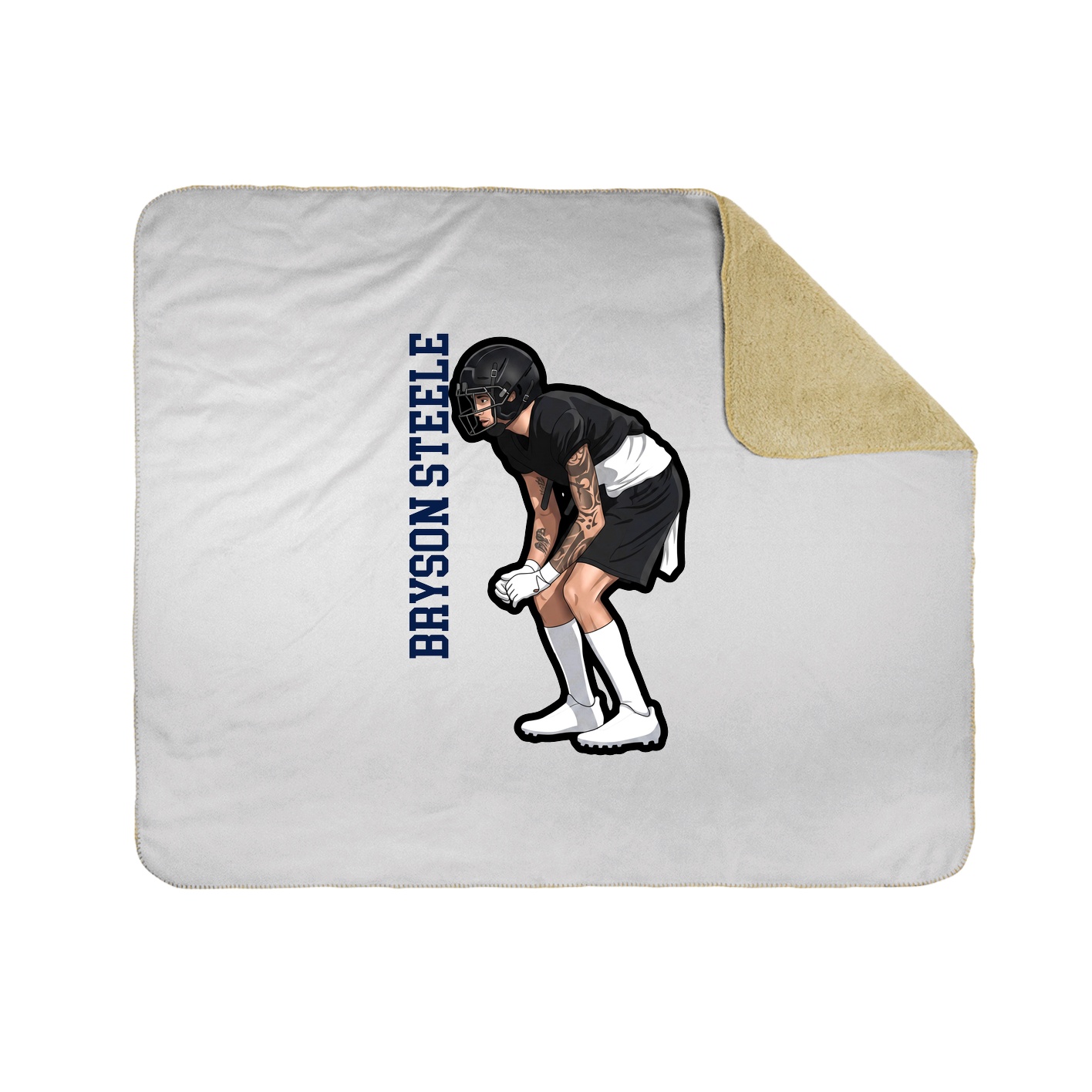Throw Blanket — Name Vertical in White