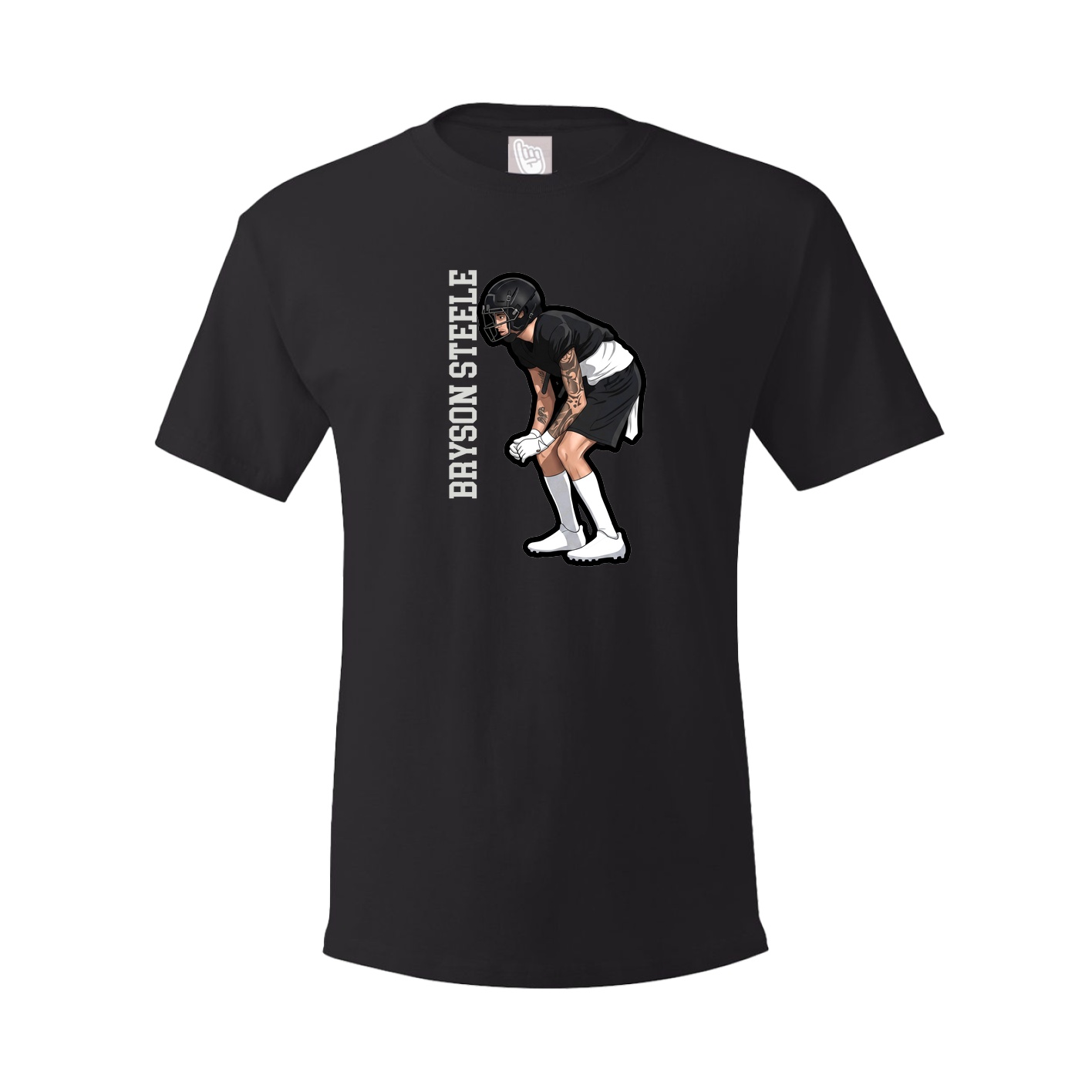Youth Tee — Name Vertical in Black