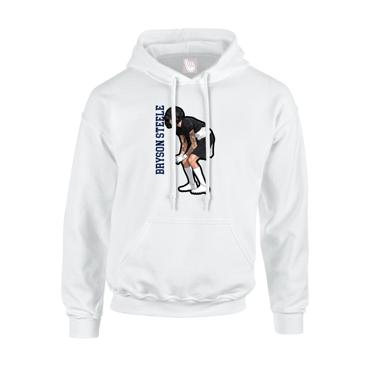 Hoodie — Name Vertical in White
