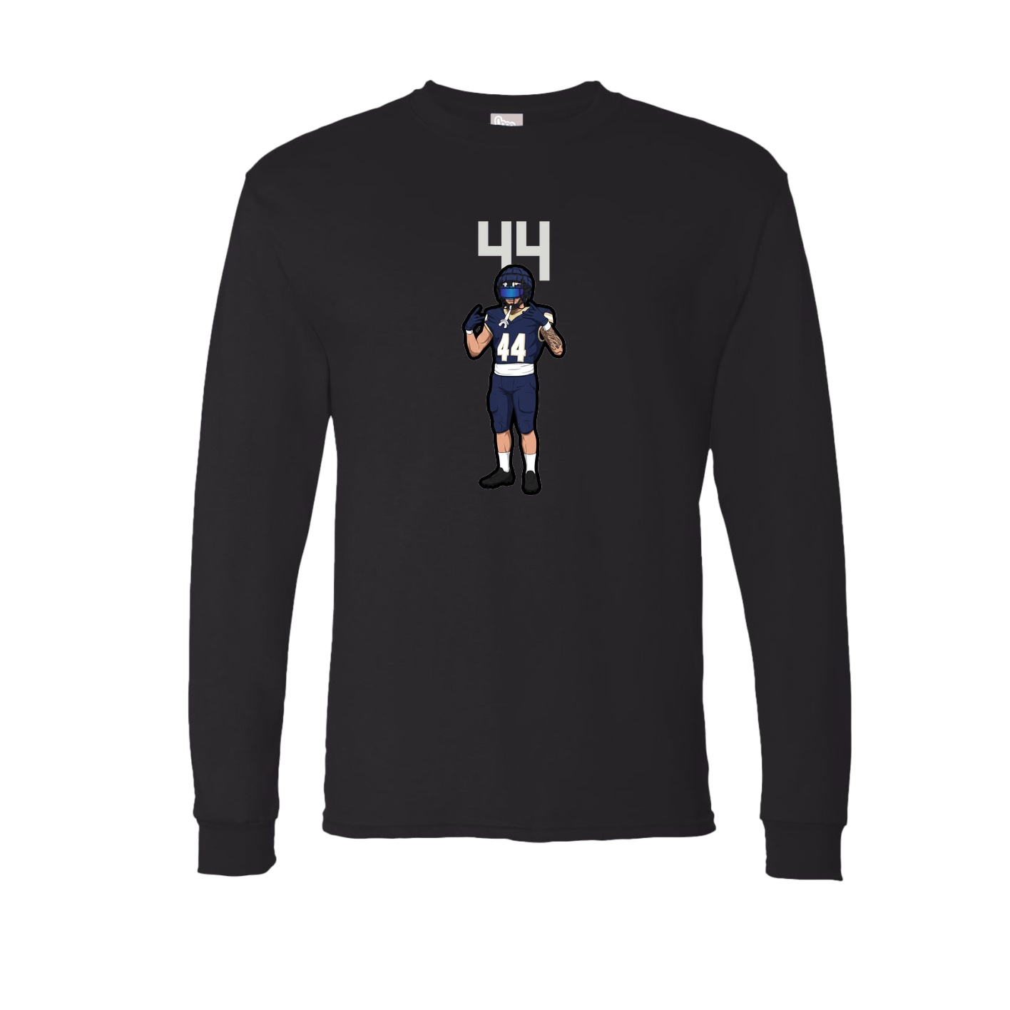 Long Sleeve Tee — Number Top in Black