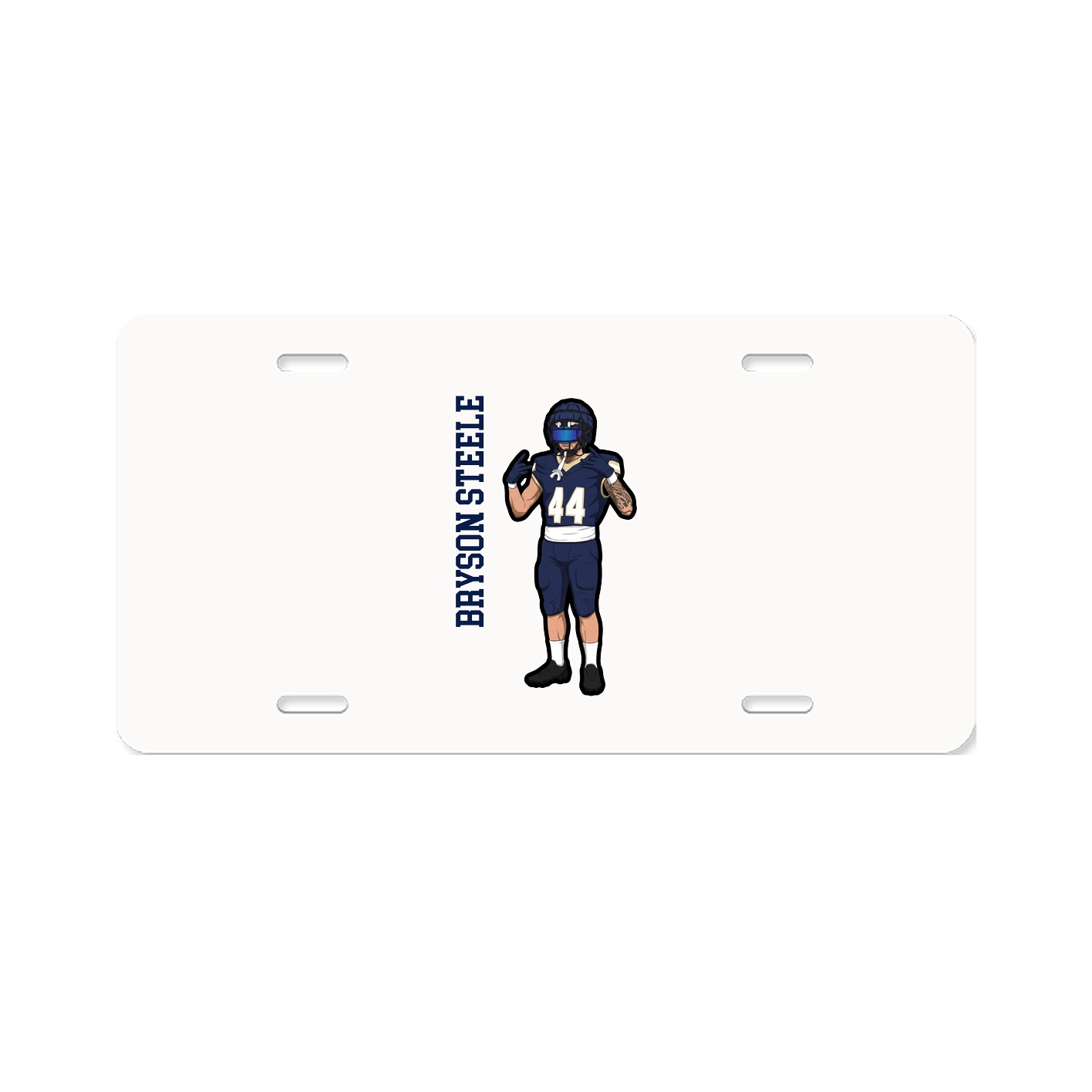License Plate — Name Vertical in Classic