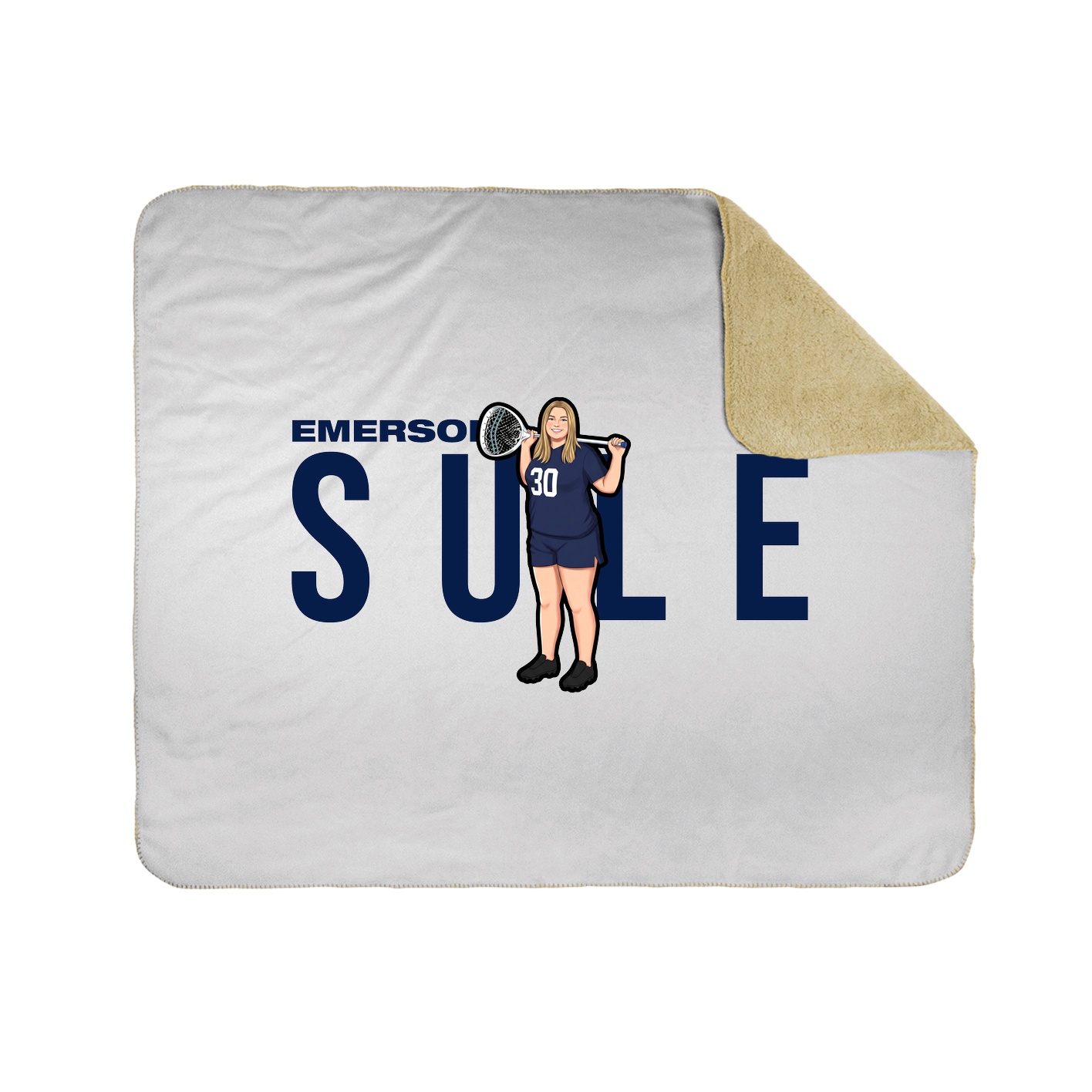 Throw Blanket — Player Name in White