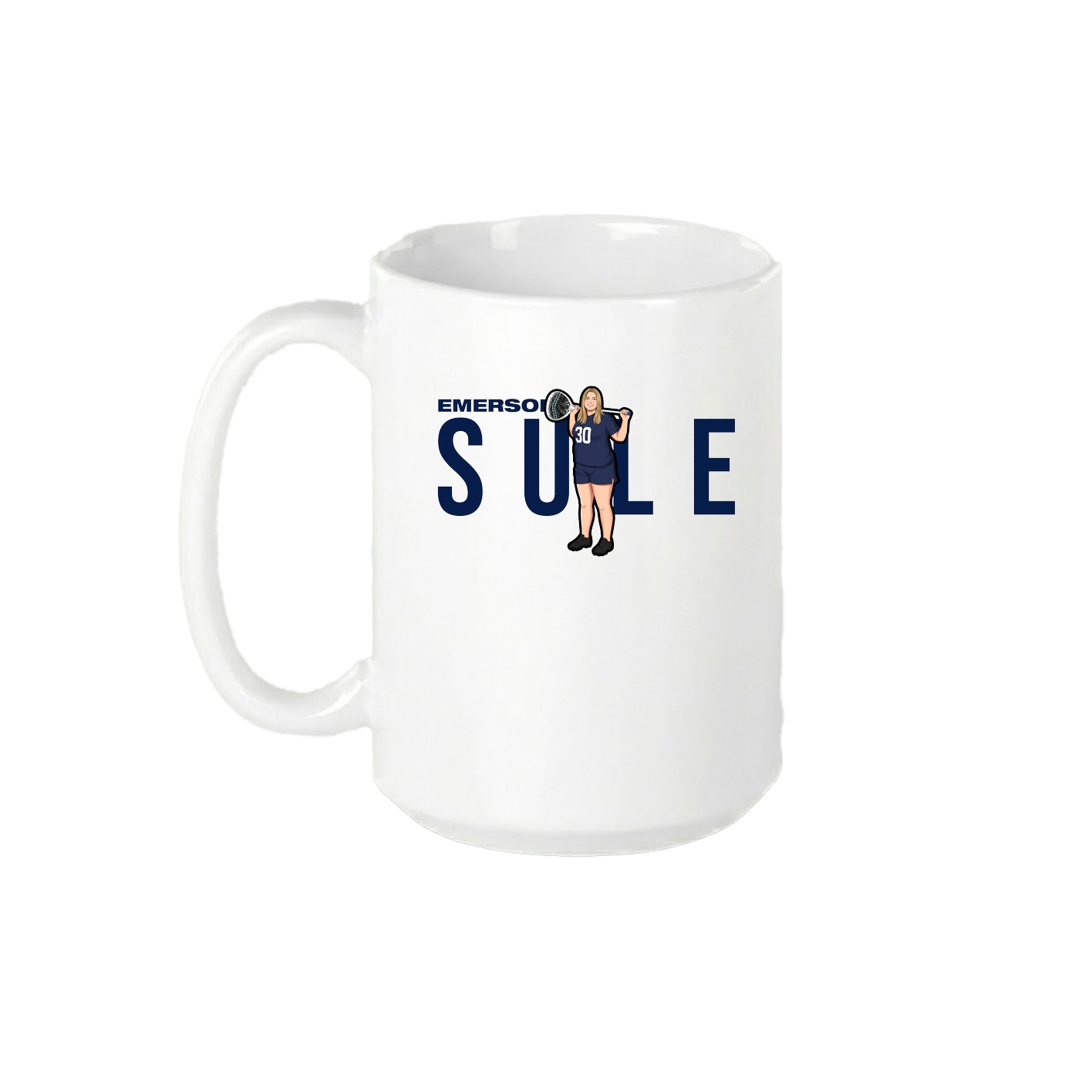 15oz Coffee Mug — Player Name in White