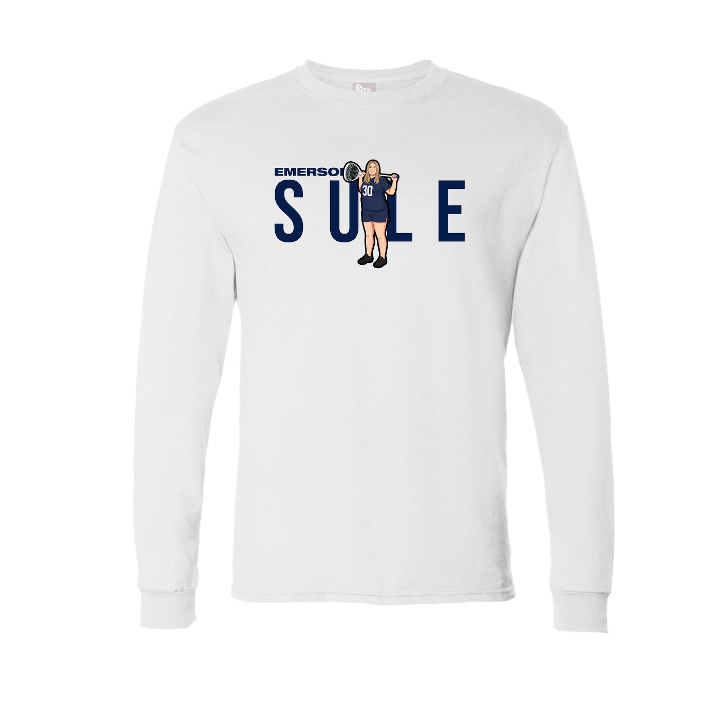 Long Sleeve Tee — Player Name in White