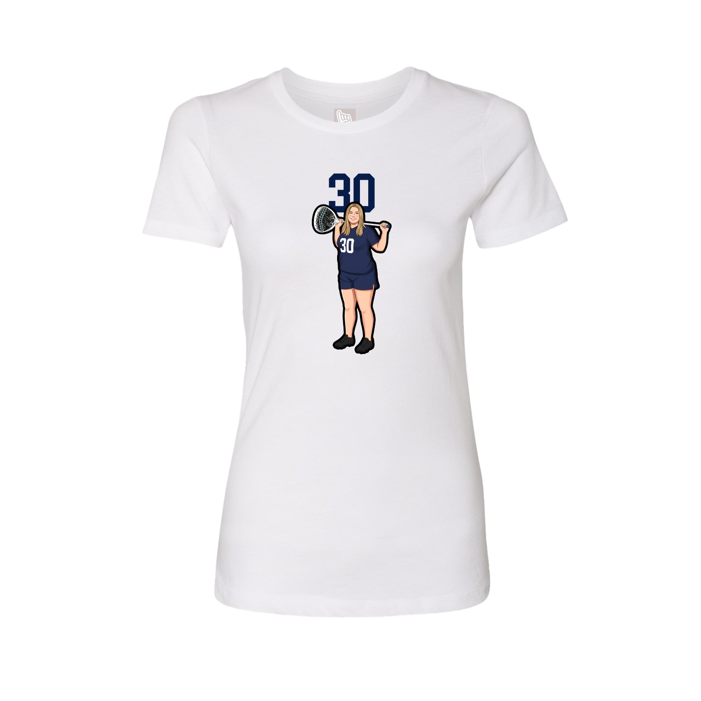 Womens Tee — Number Top in White