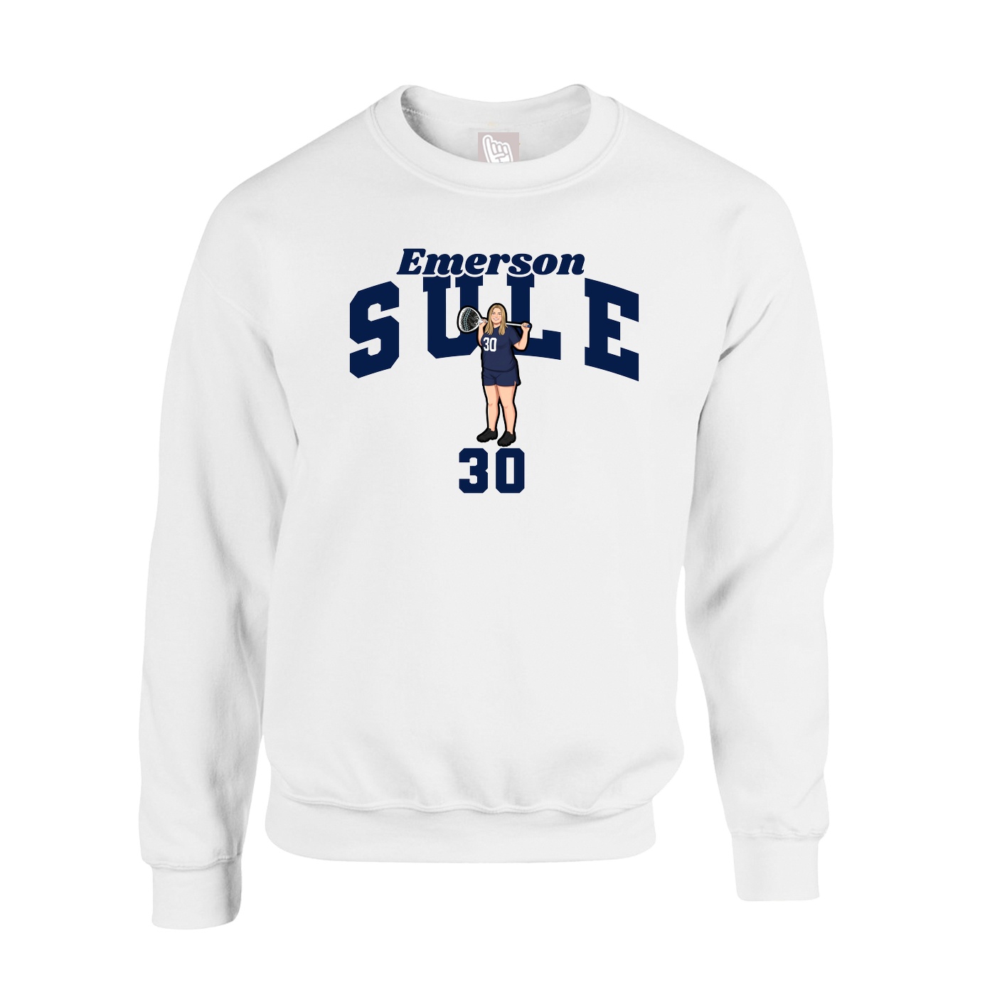 Fleece Crew — Signature Arch in White