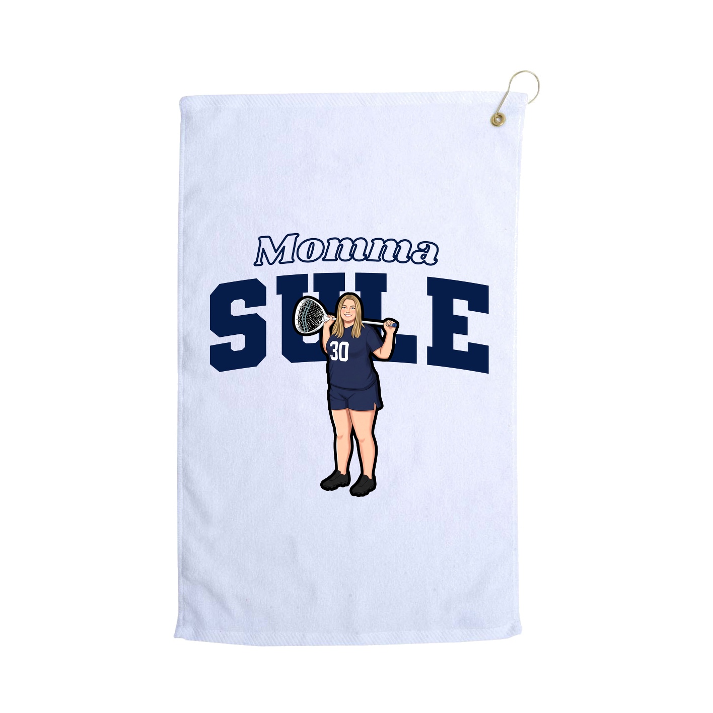 Golf Towel — Mothers Day Block in White