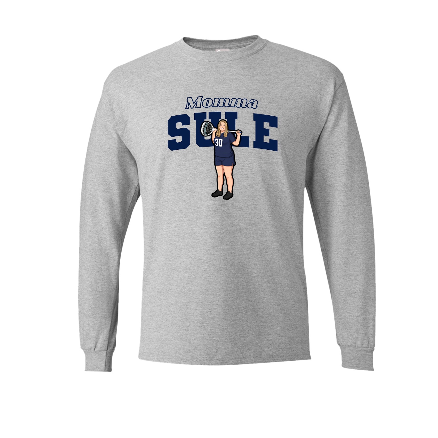 Long Sleeve Tee — Mothers Day Block in Grey