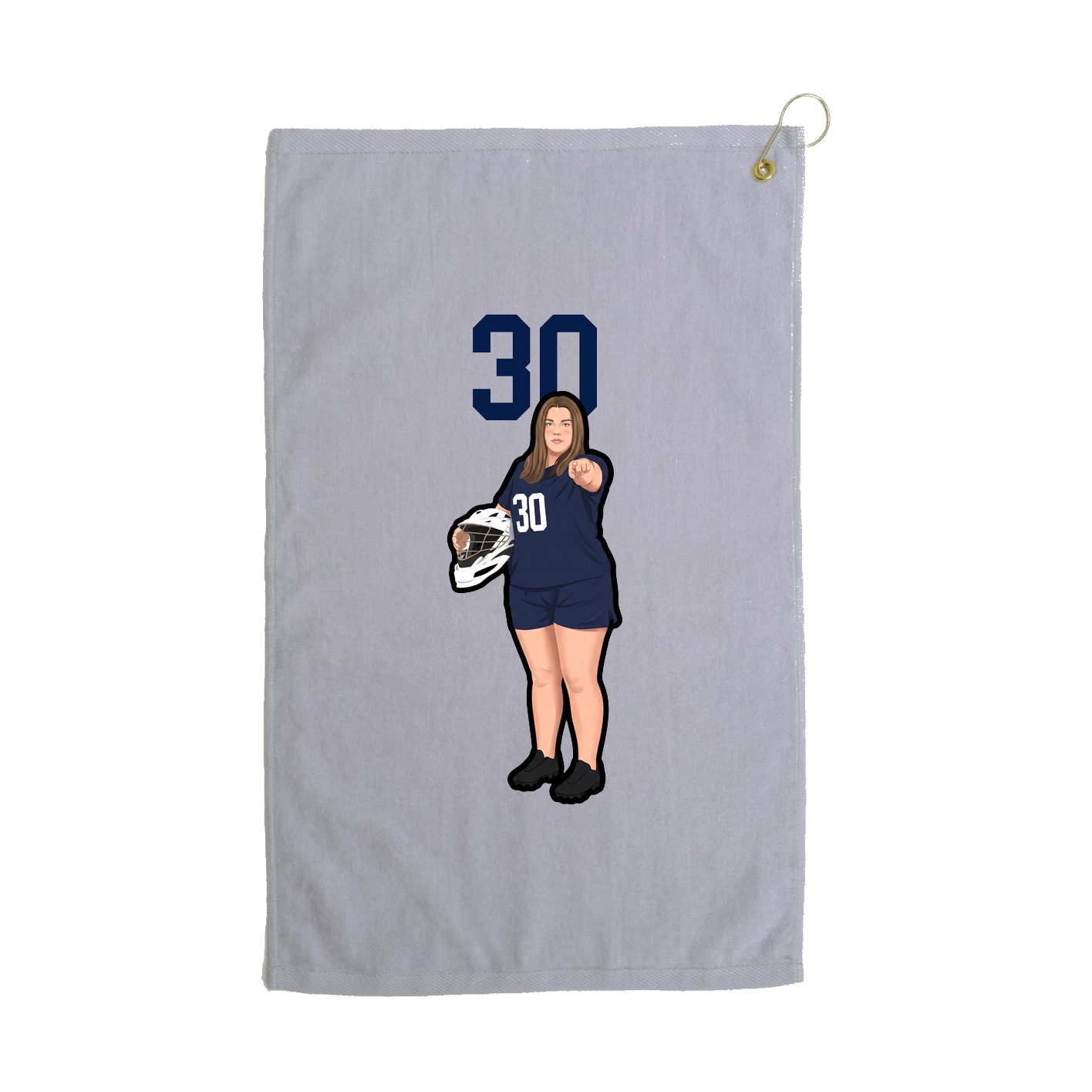 Golf Towel — Number Top in Grey