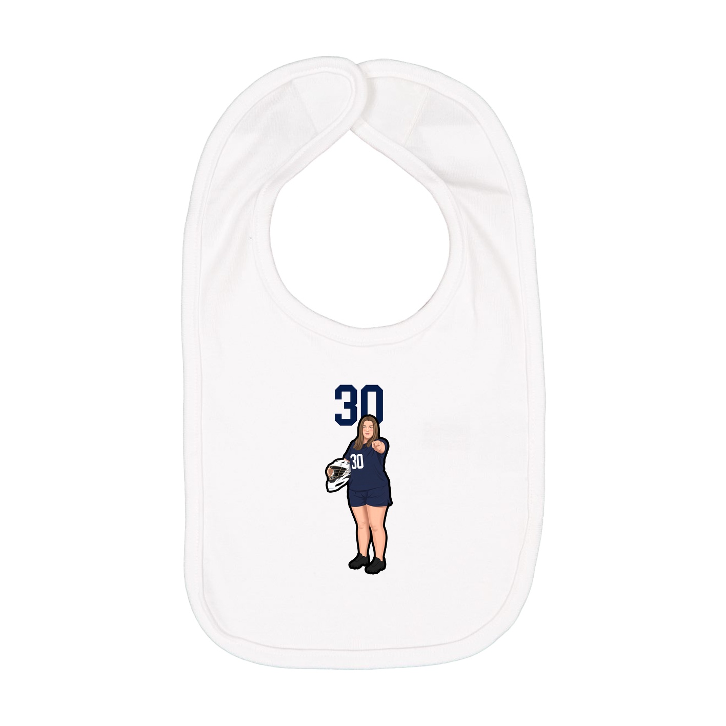 Infant Bib — Number Top in White