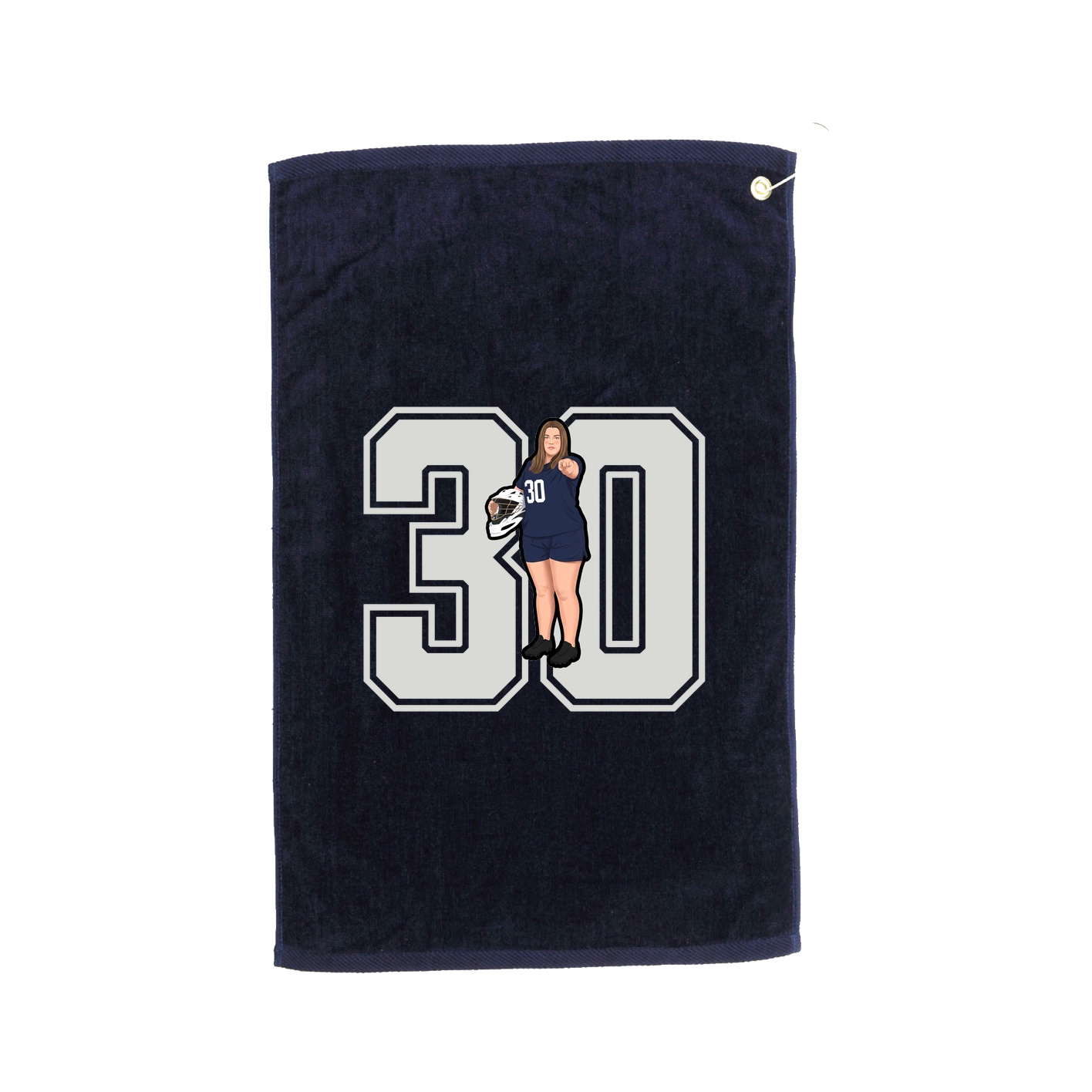 Golf Towel — Number in Navy
