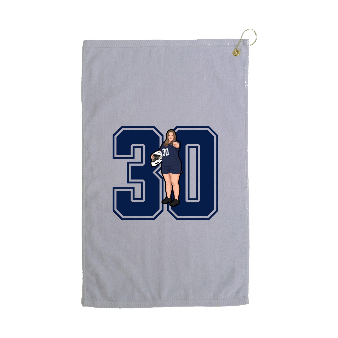 Golf Towel — Number in Grey