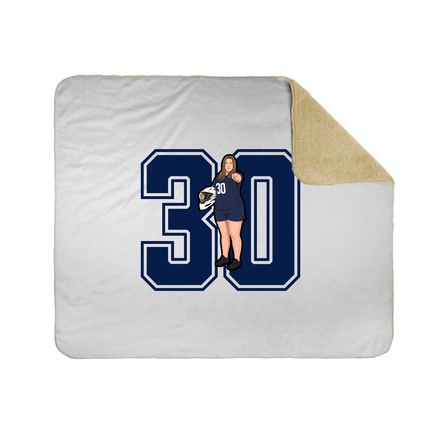 Throw Blanket — Number in White
