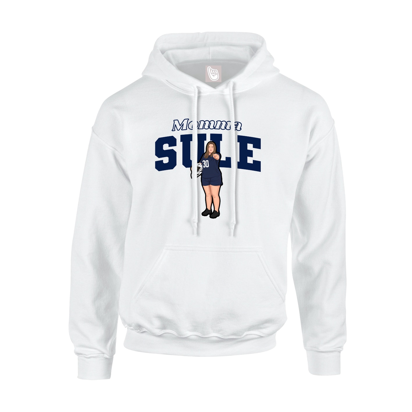 Youth Hoodie — Mothers Day Block in White