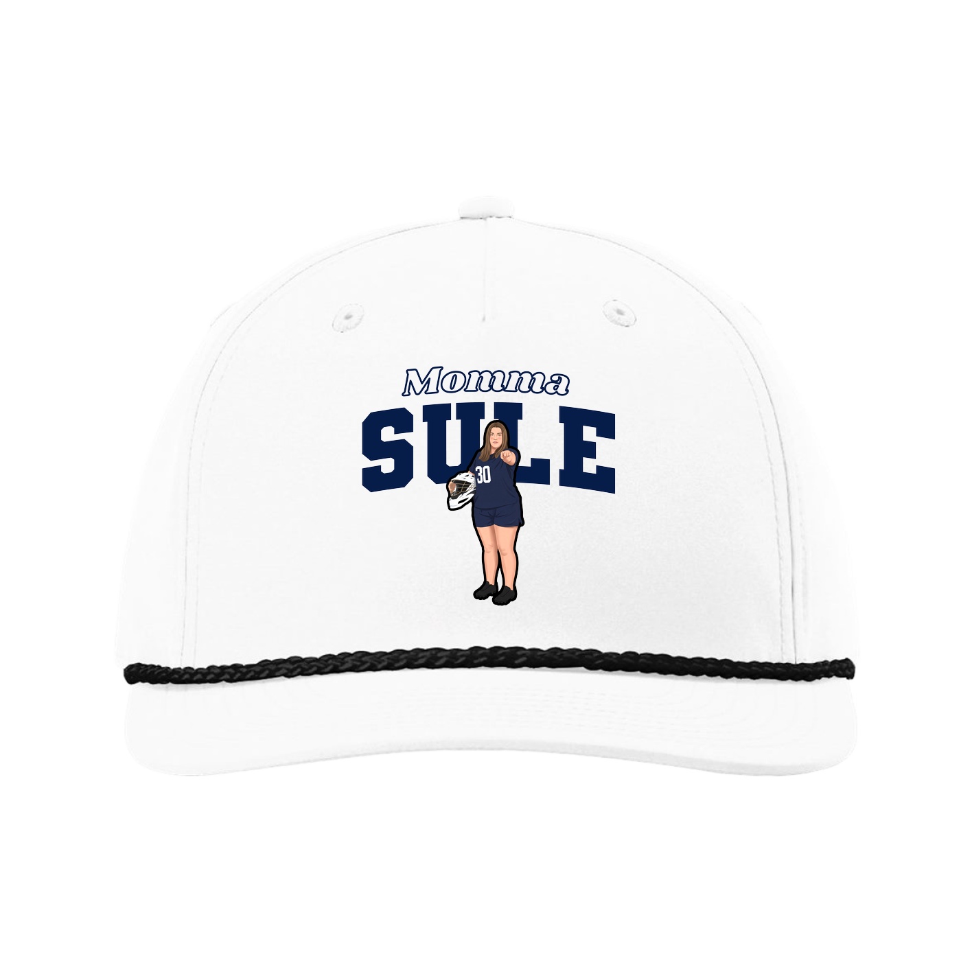 Five-Panel Classic Rope Cap — Mothers Day Block in White