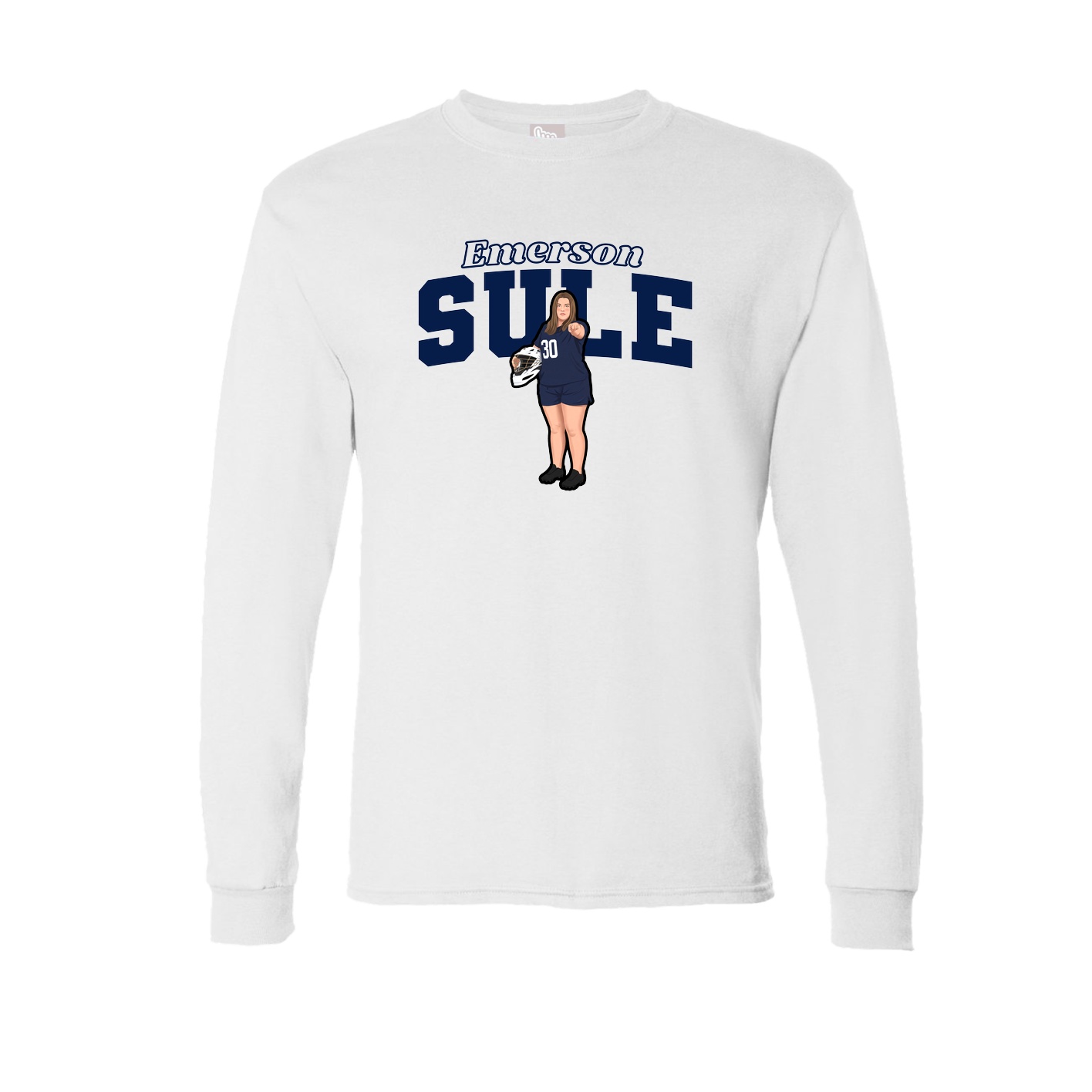 Long Sleeve Tee — Name Arch in White