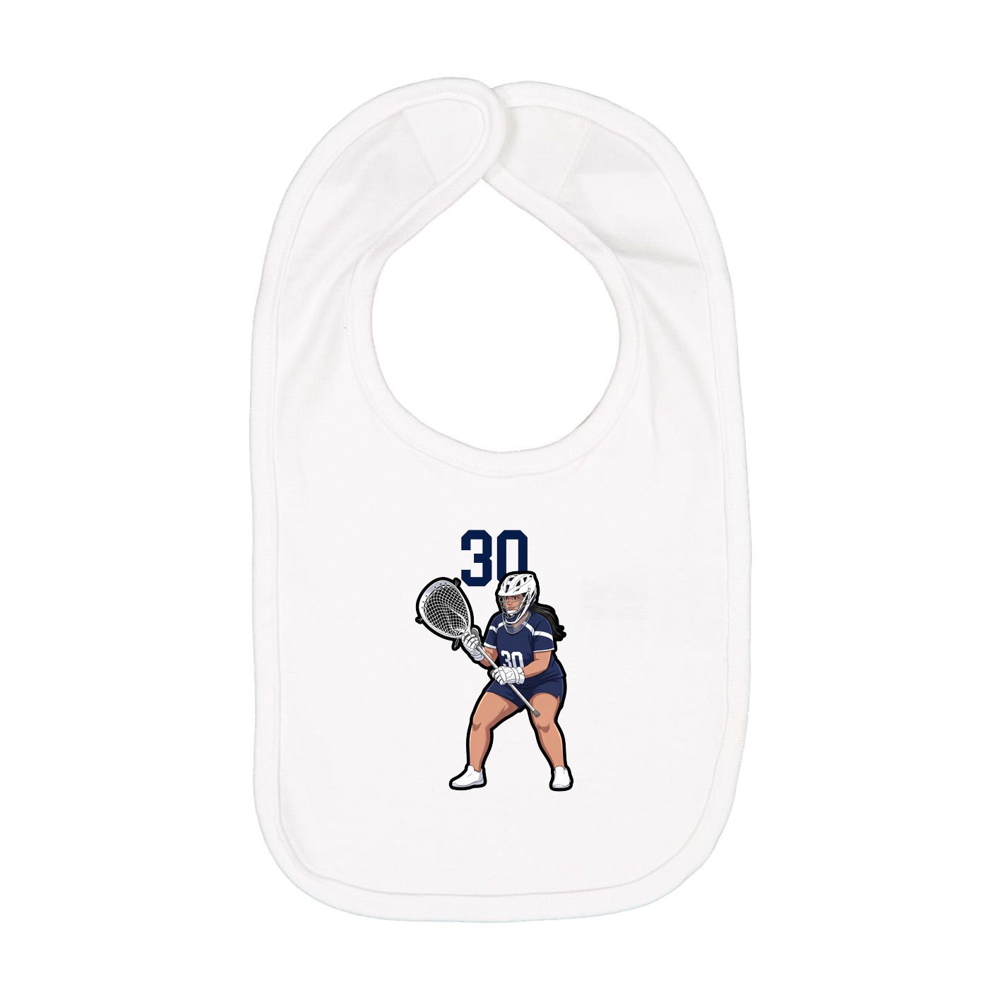 Infant Bib — Number Top in White