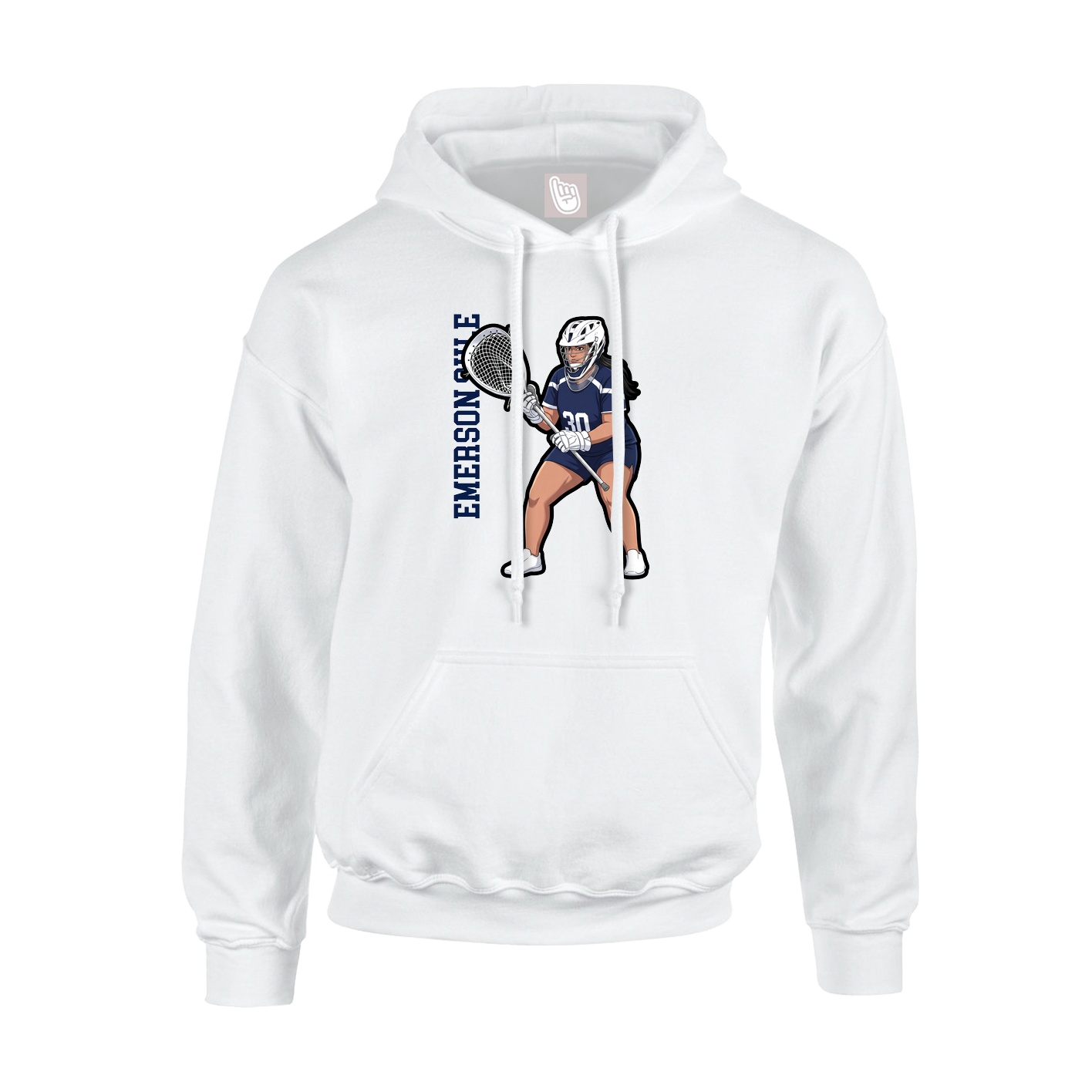 Youth Hoodie — Name Vertical in White