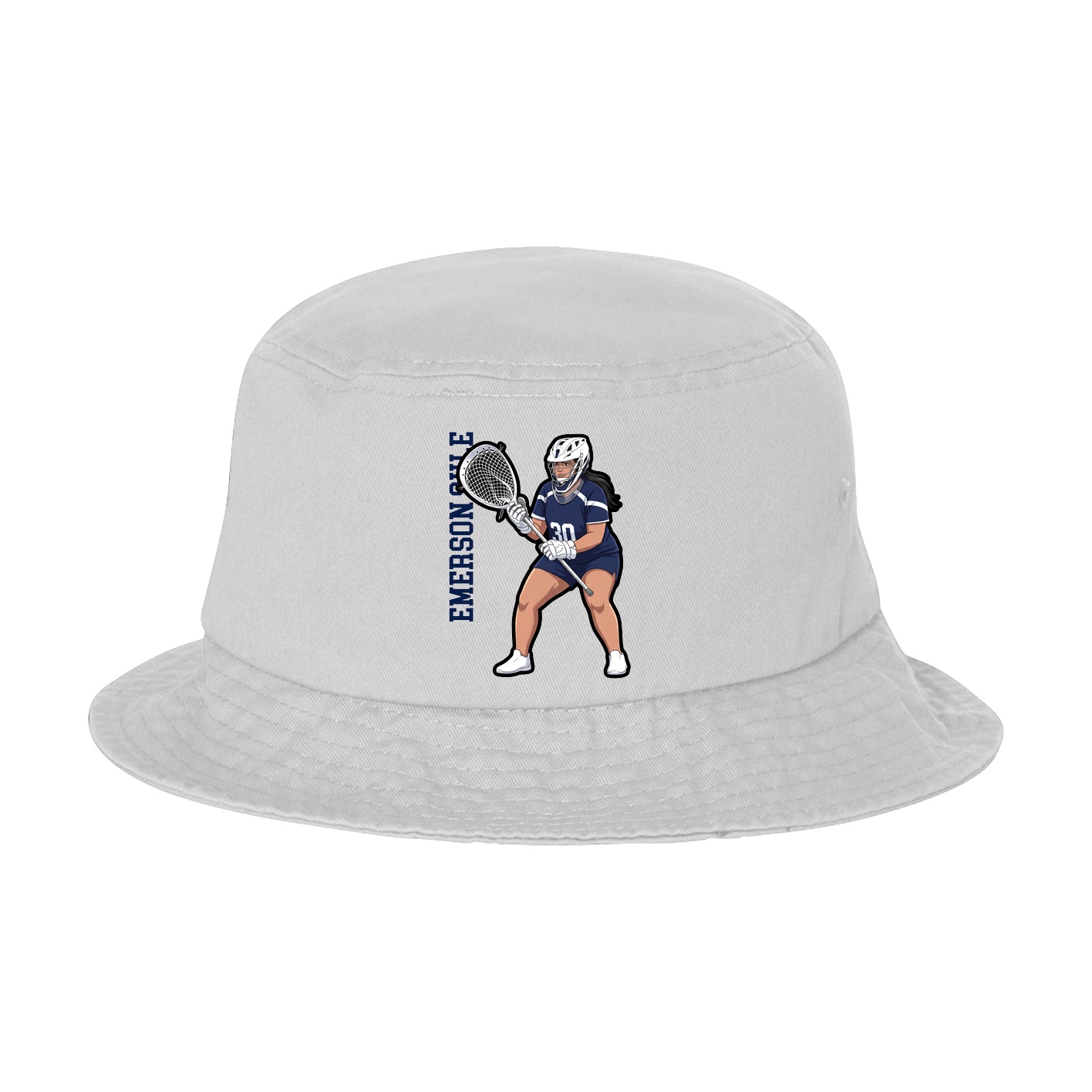 Bucket Cap — Name Vertical in White
