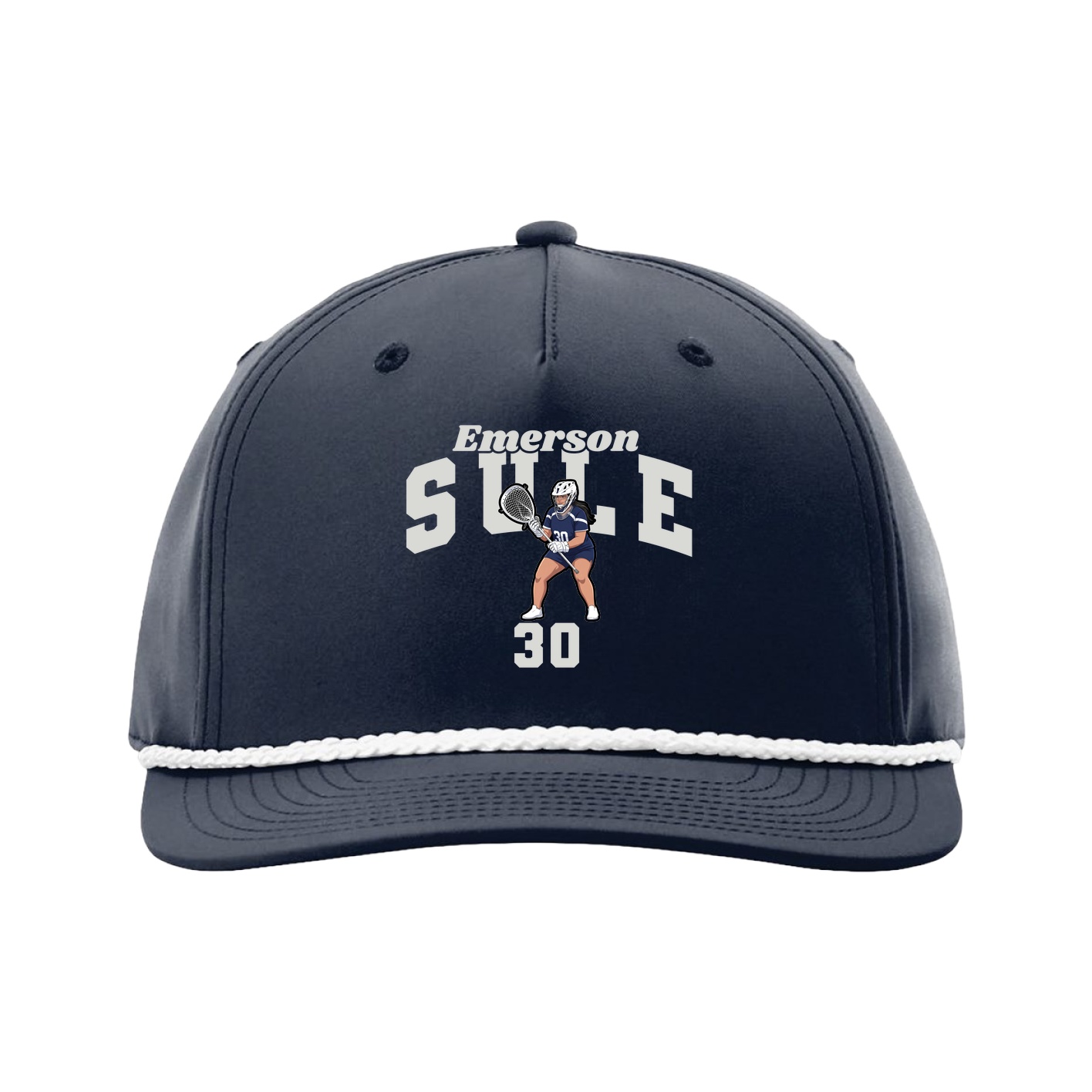 Five-Panel Classic Rope Cap — Signature Arch in Navy