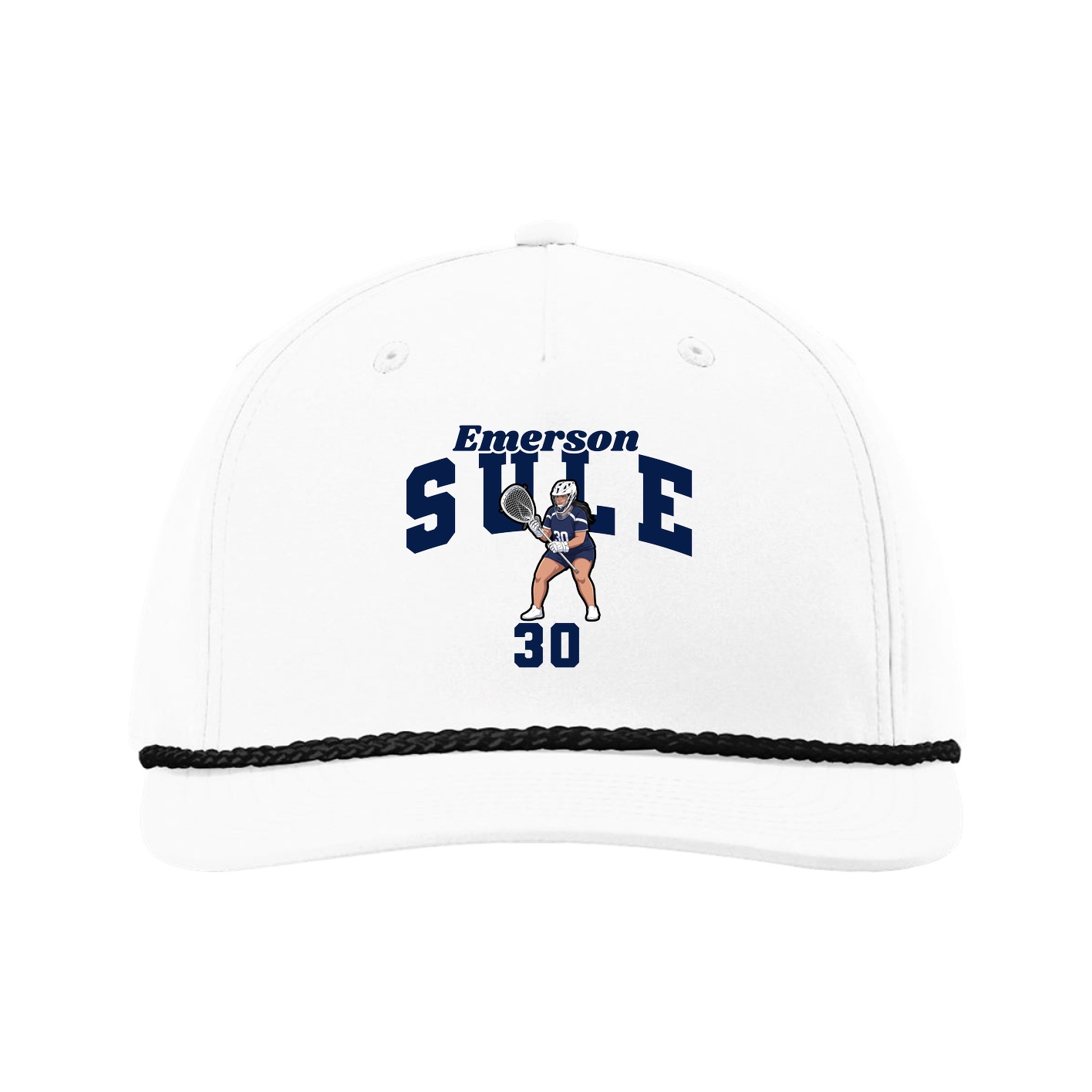 Five-Panel Classic Rope Cap — Signature Arch in White