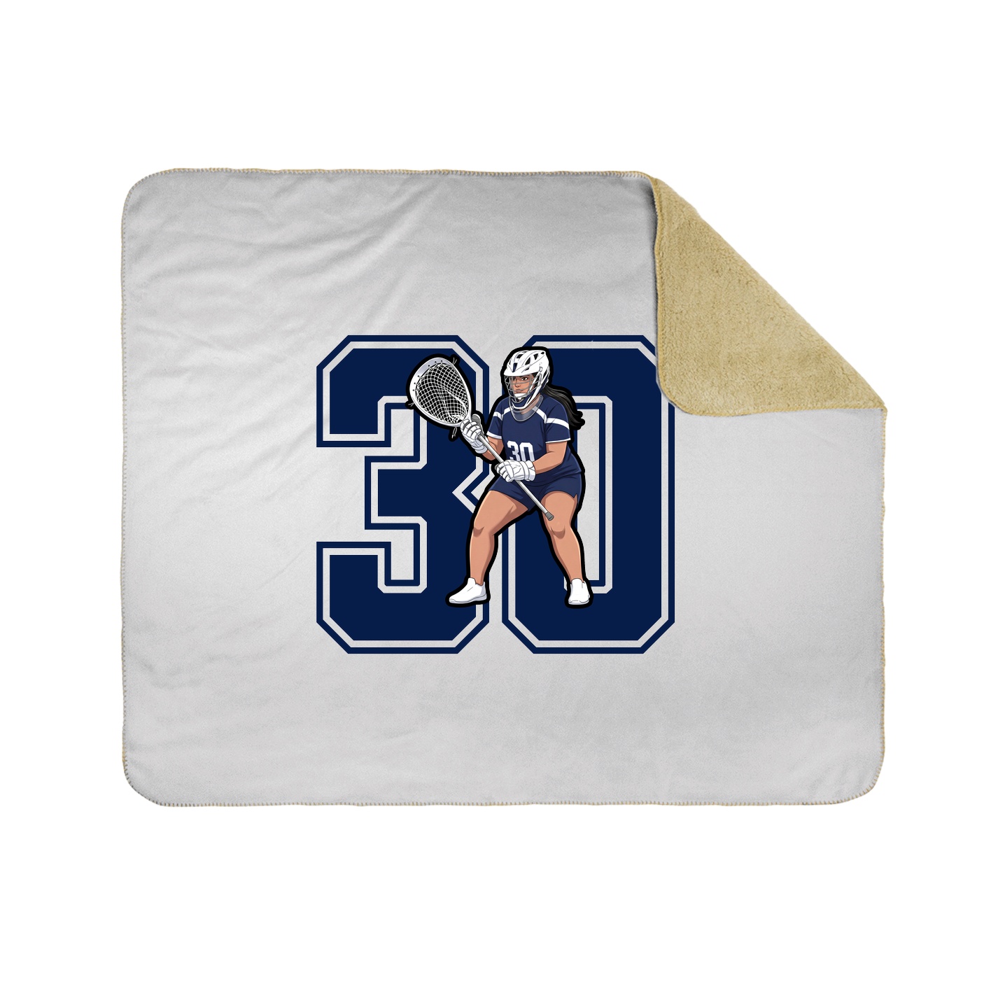 Throw Blanket — Number in White