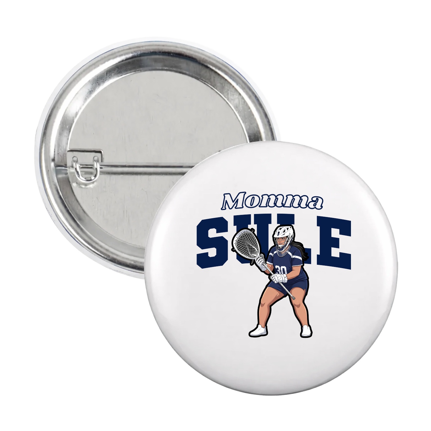Game Day Button — Mothers Day Block in White