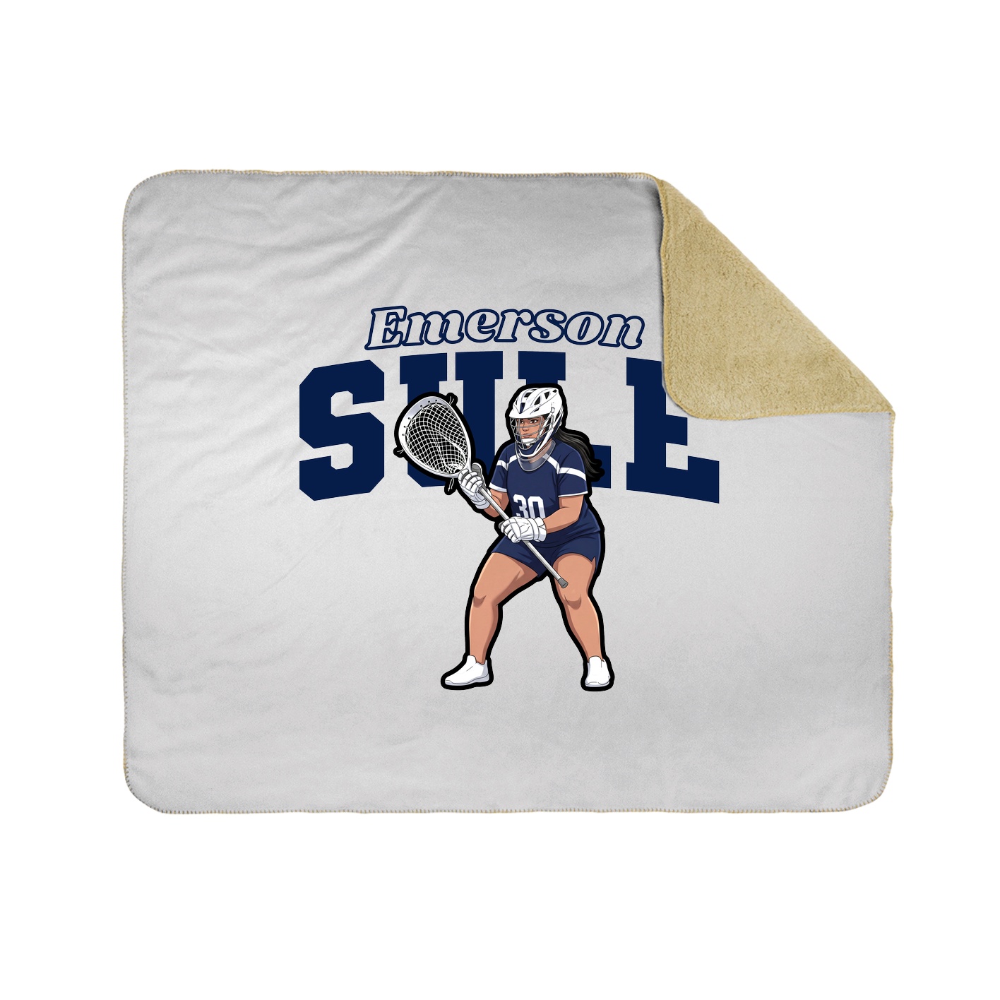Throw Blanket — Name Arch in White