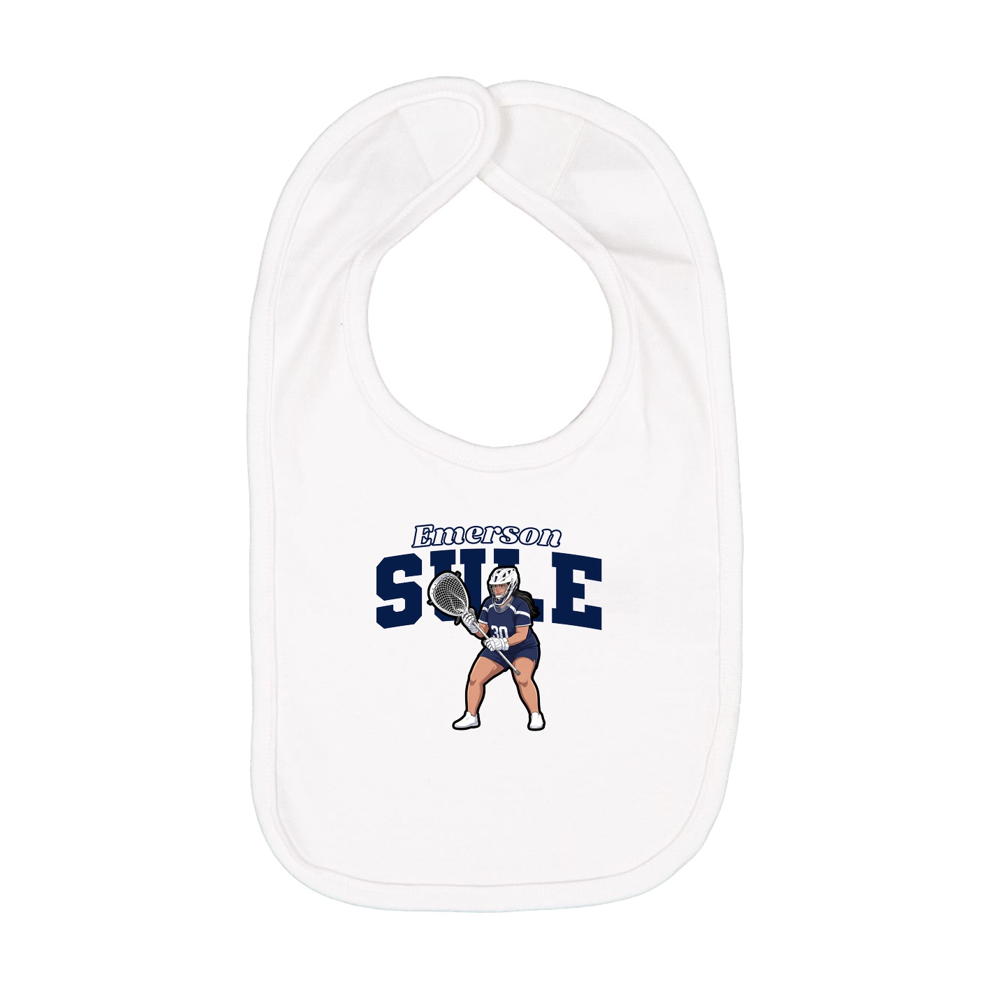 Infant Bib — Name Arch in White