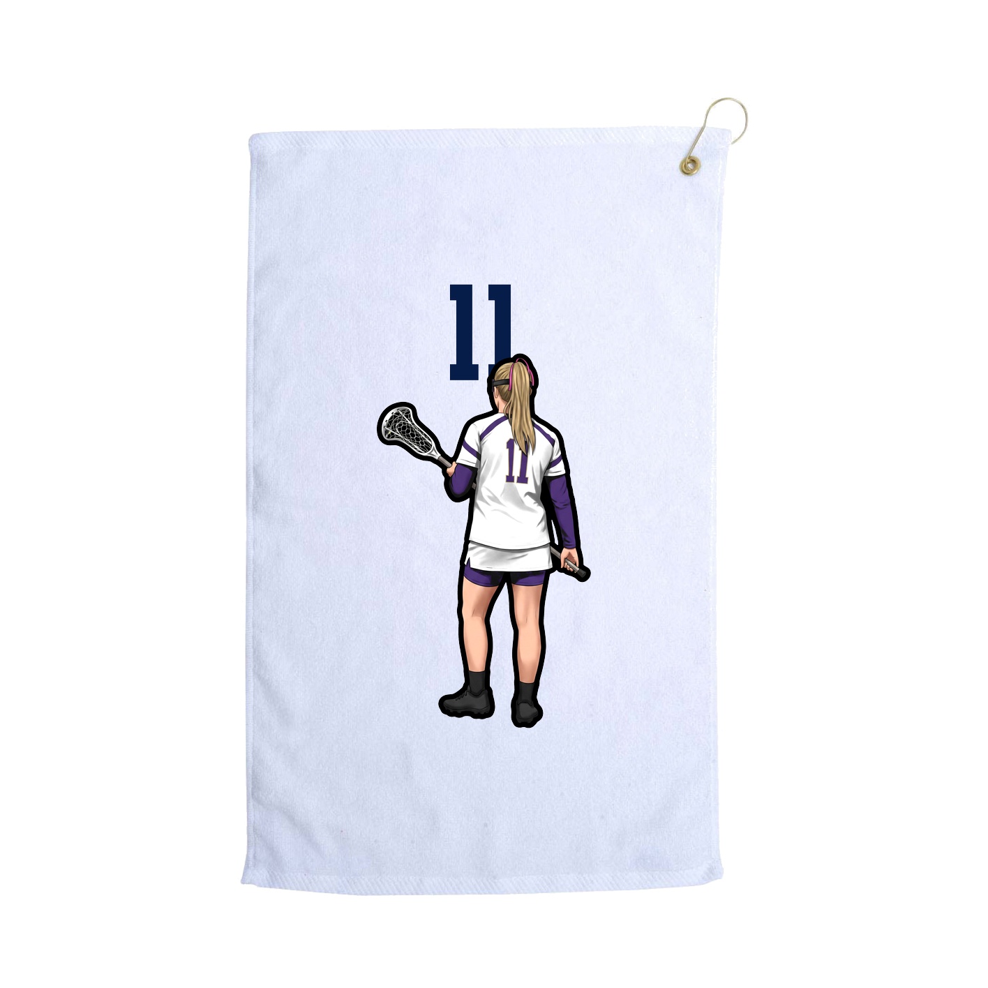 Golf Towel — Number Top in White