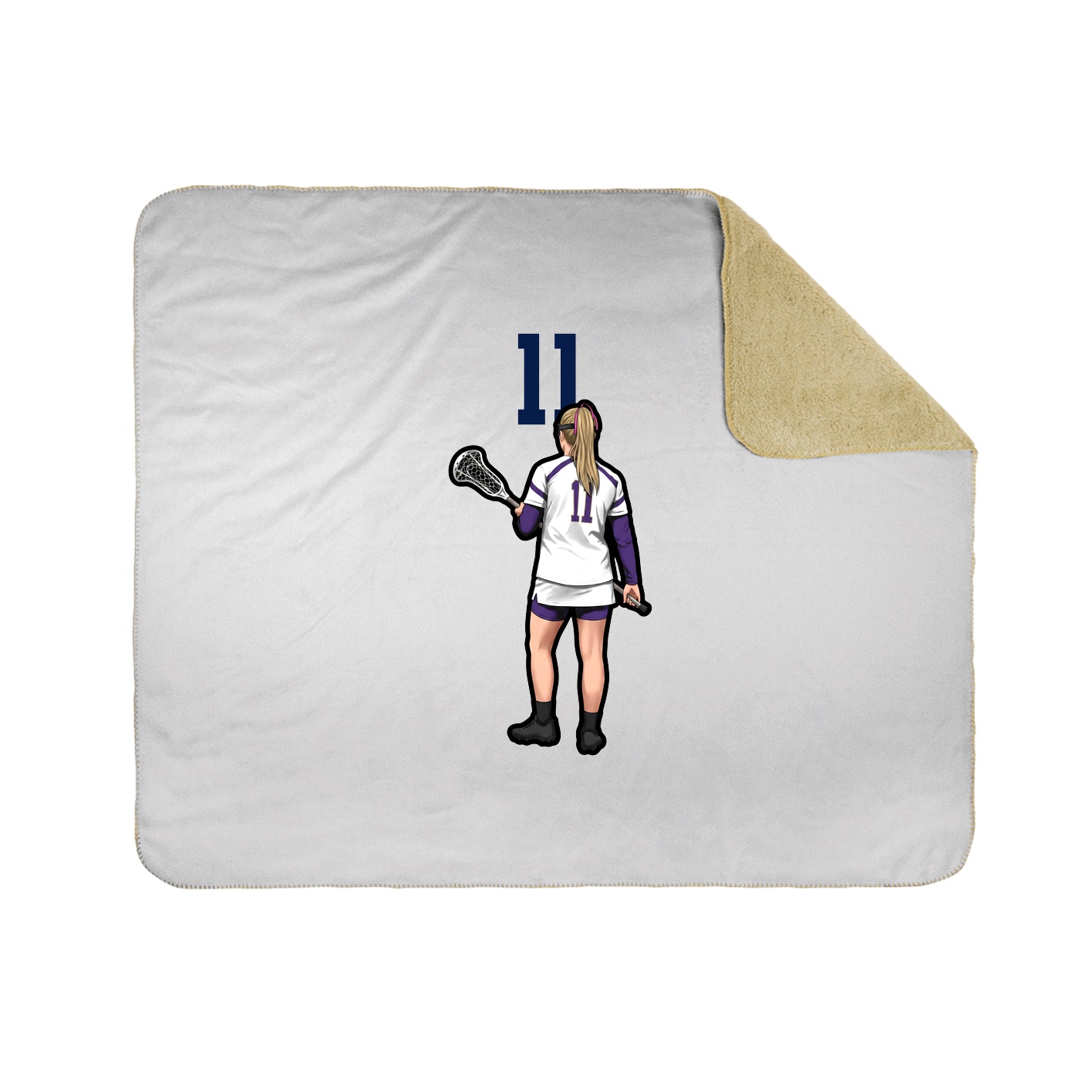 Throw Blanket — Number Top in White