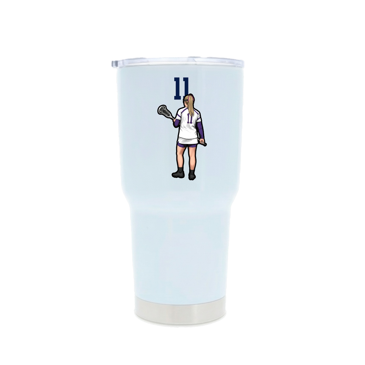 30oz Stainless Steel Tumbler — Number Top in White