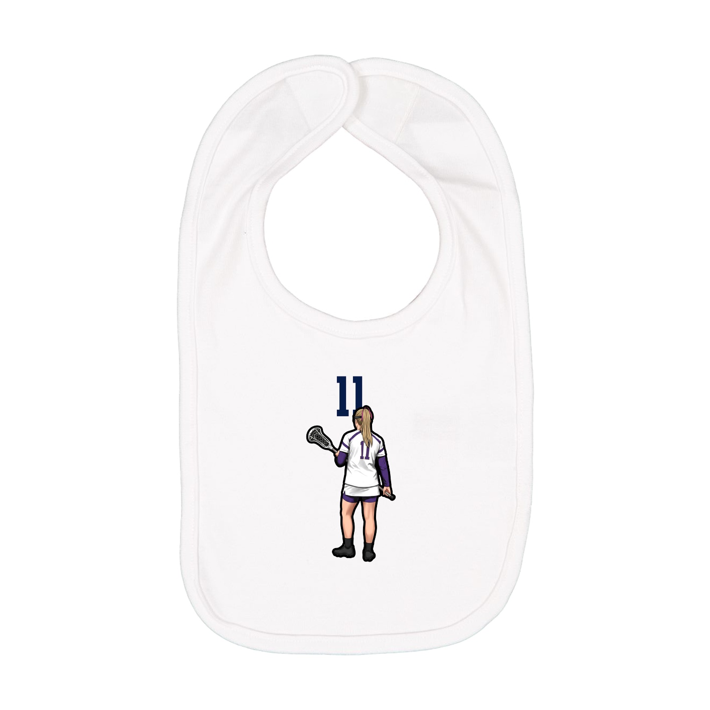 Infant Bib — Number Top in White
