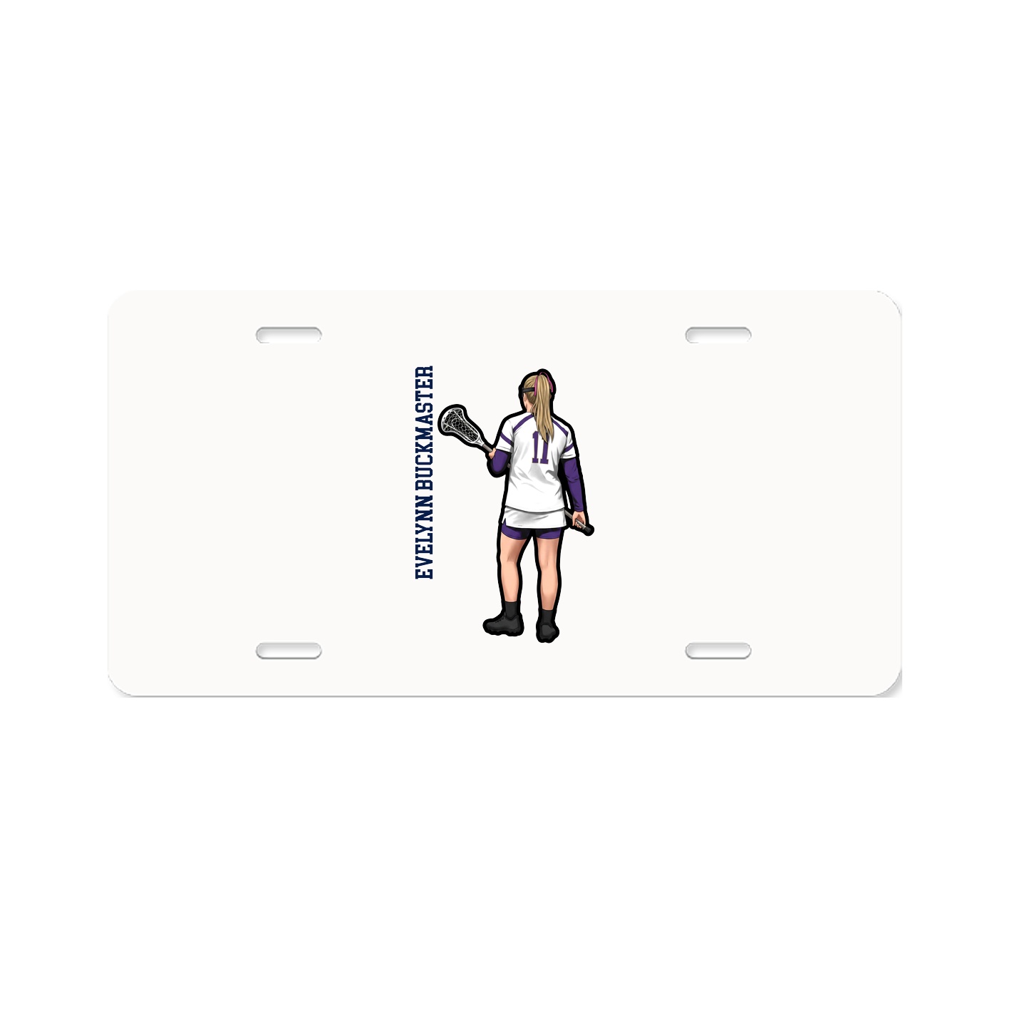 License Plate — Name Vertical in Classic