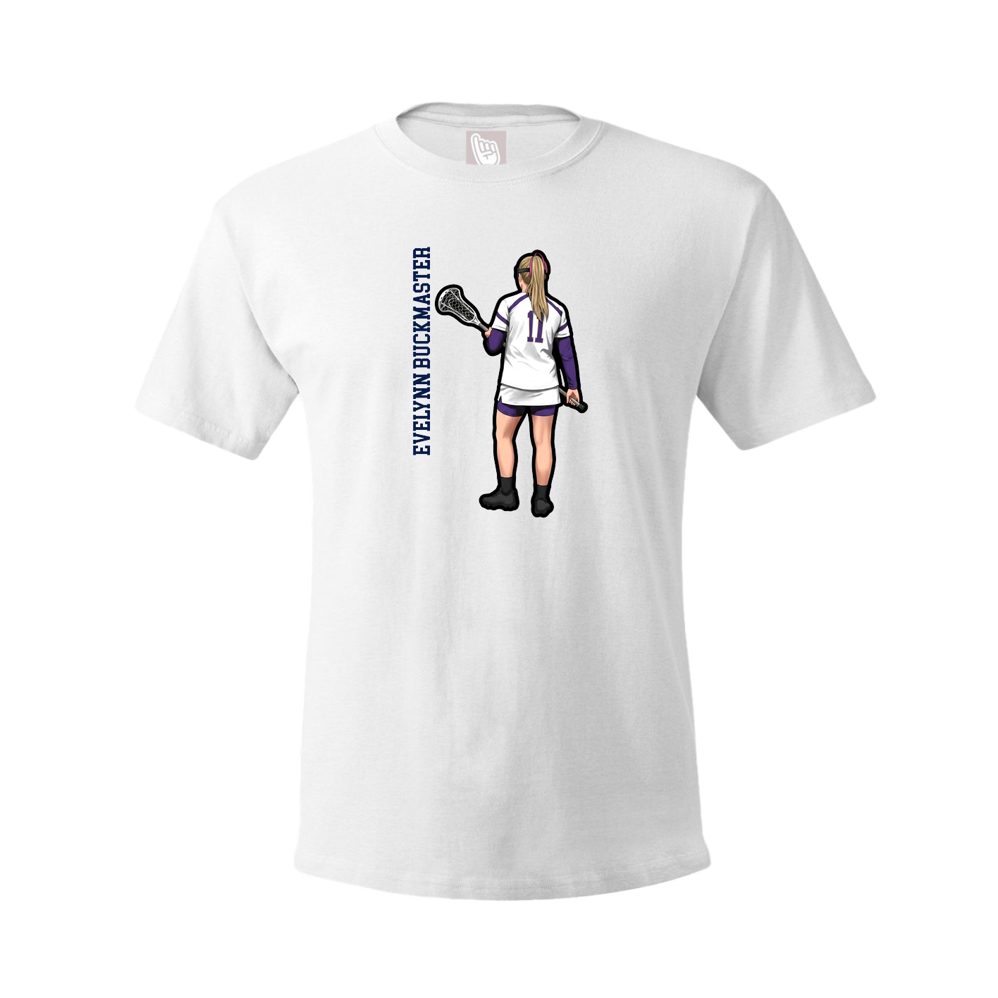 Tee — Name Vertical in White