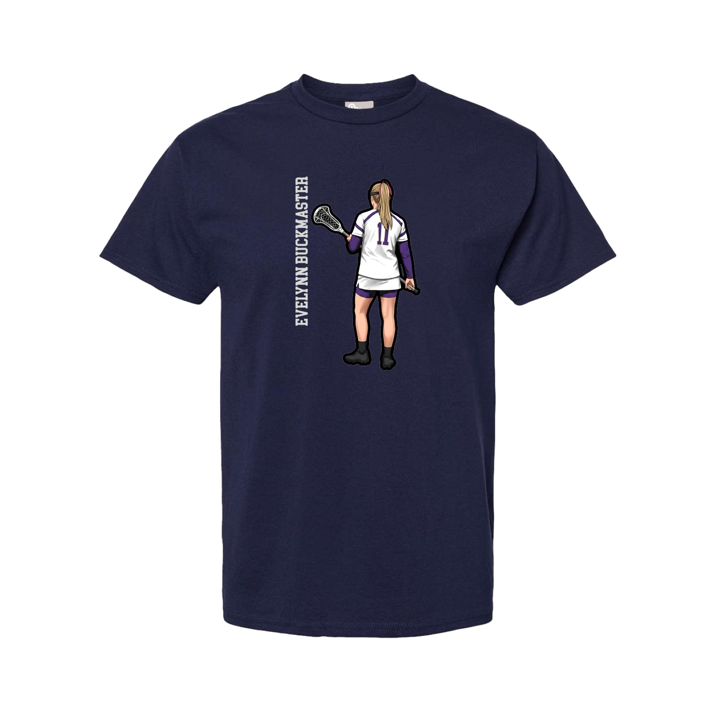 Youth Tee — Name Vertical in Navy