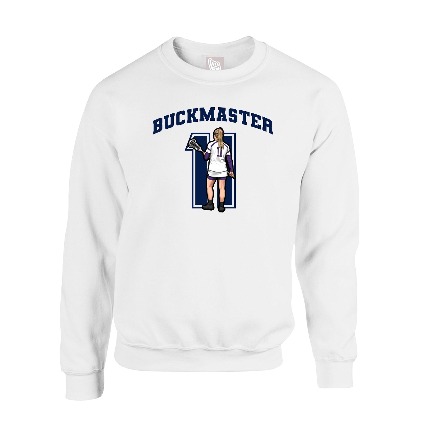 Fleece Crew — Number in White