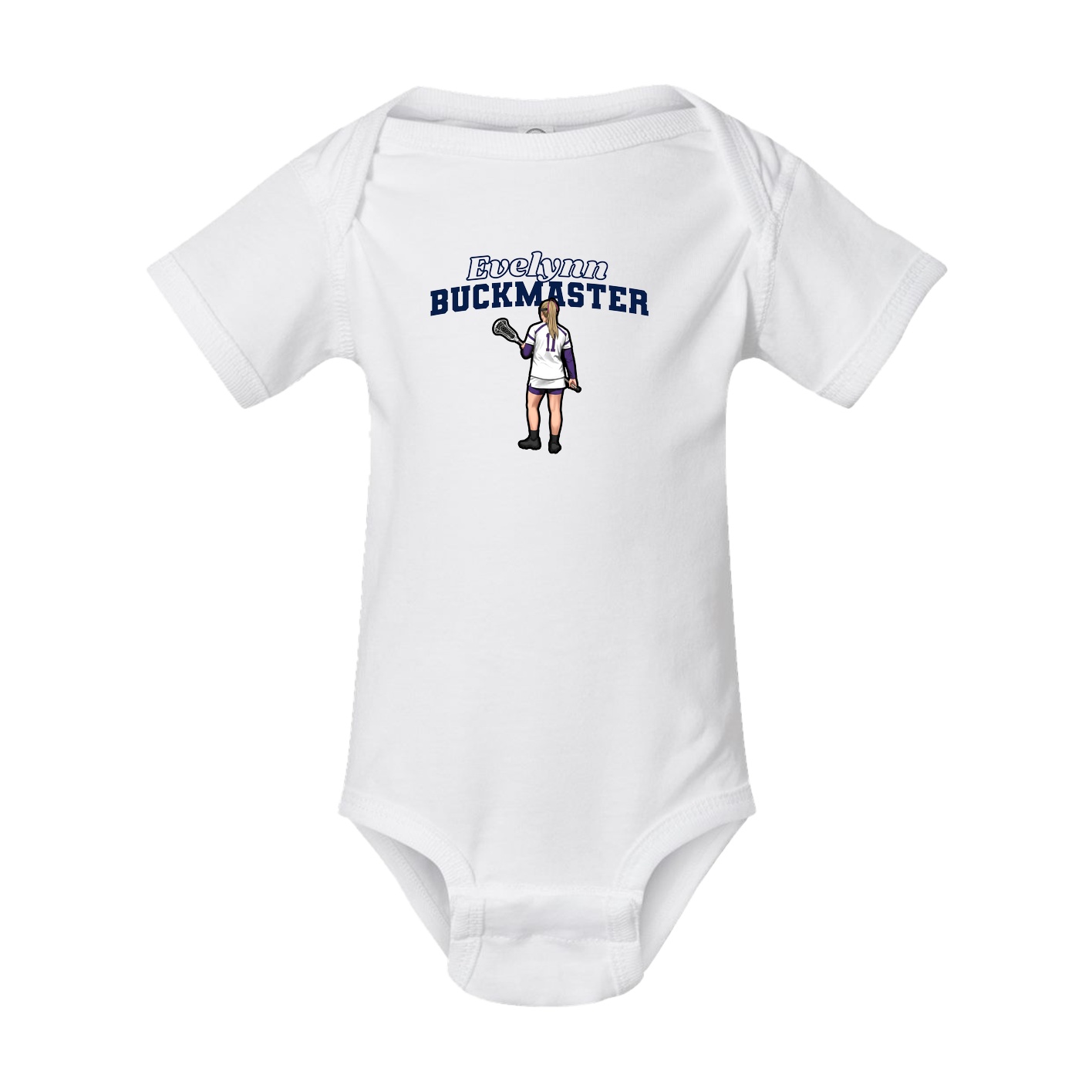 Baby Onesie — Name Arch in White