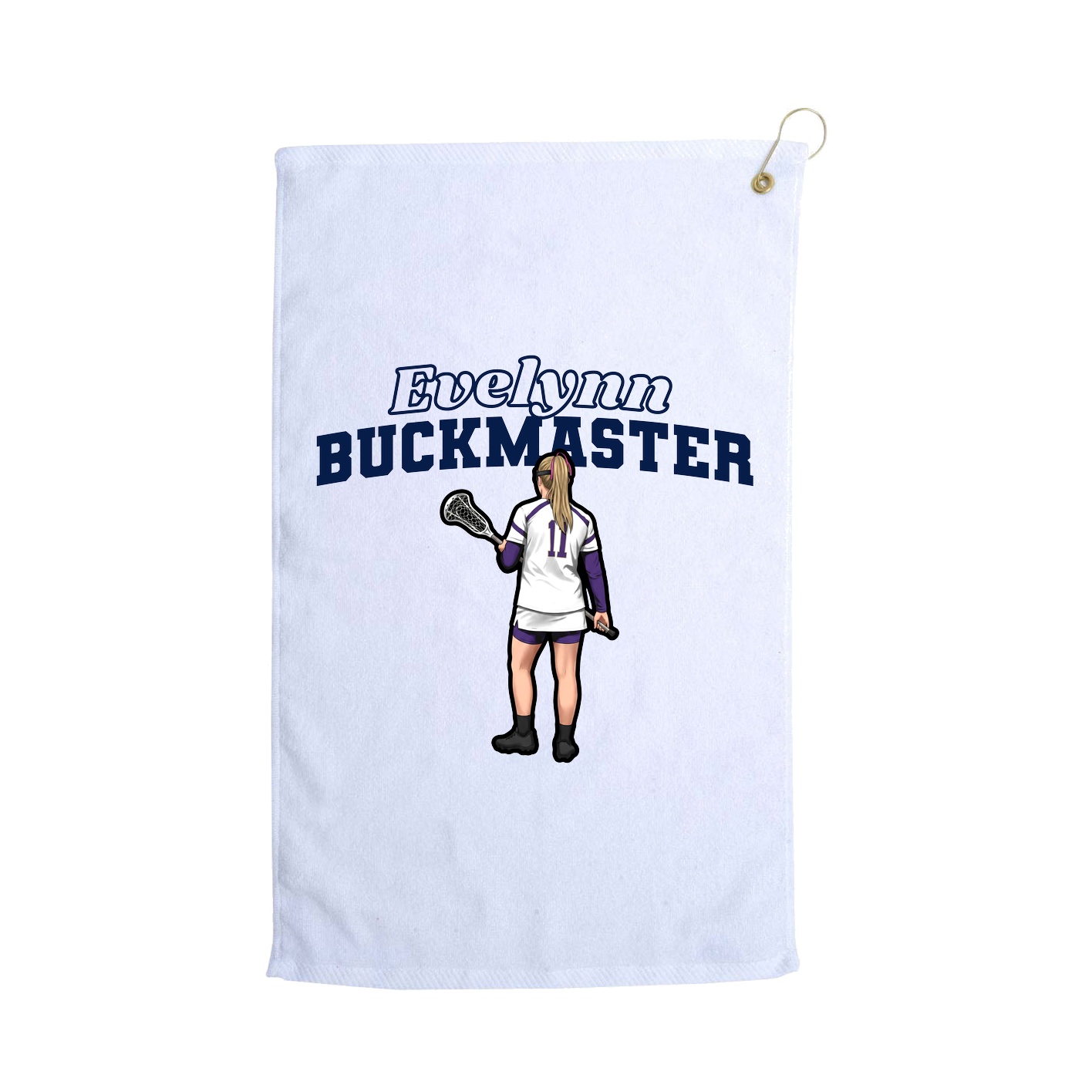Golf Towel — Name Arch in White