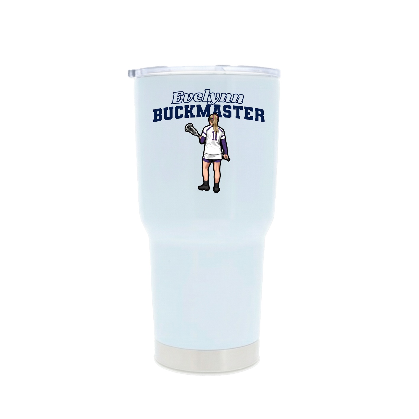 30oz Stainless Steel Tumbler — Name Arch in White
