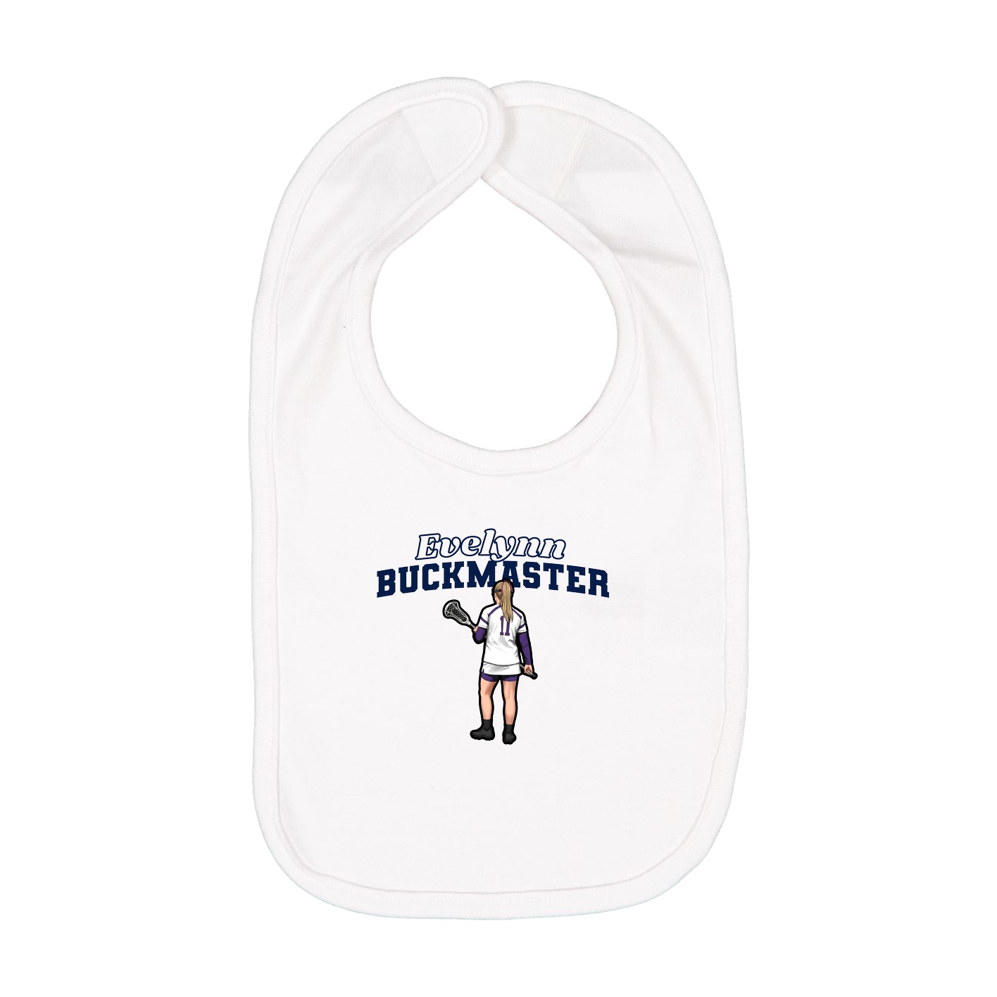 Infant Bib — Name Arch in White