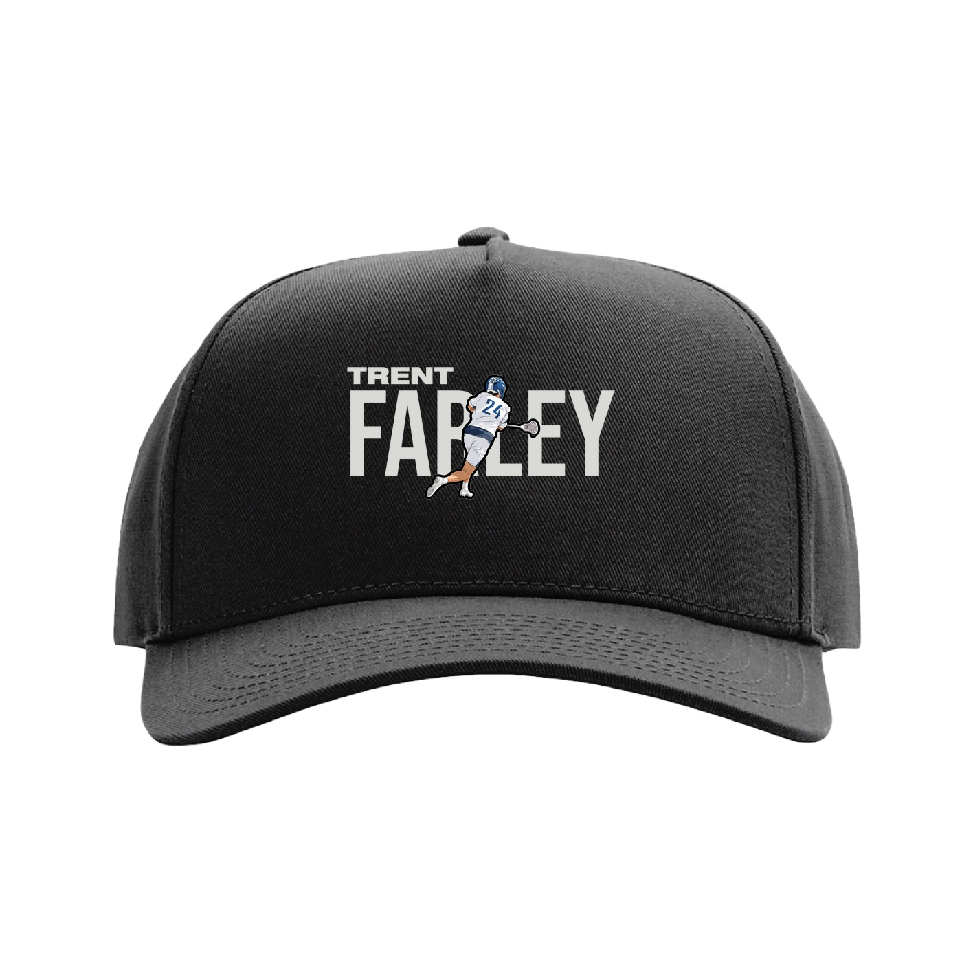 Full Fabric Five-Panel Champ Cap — Player Name in Black