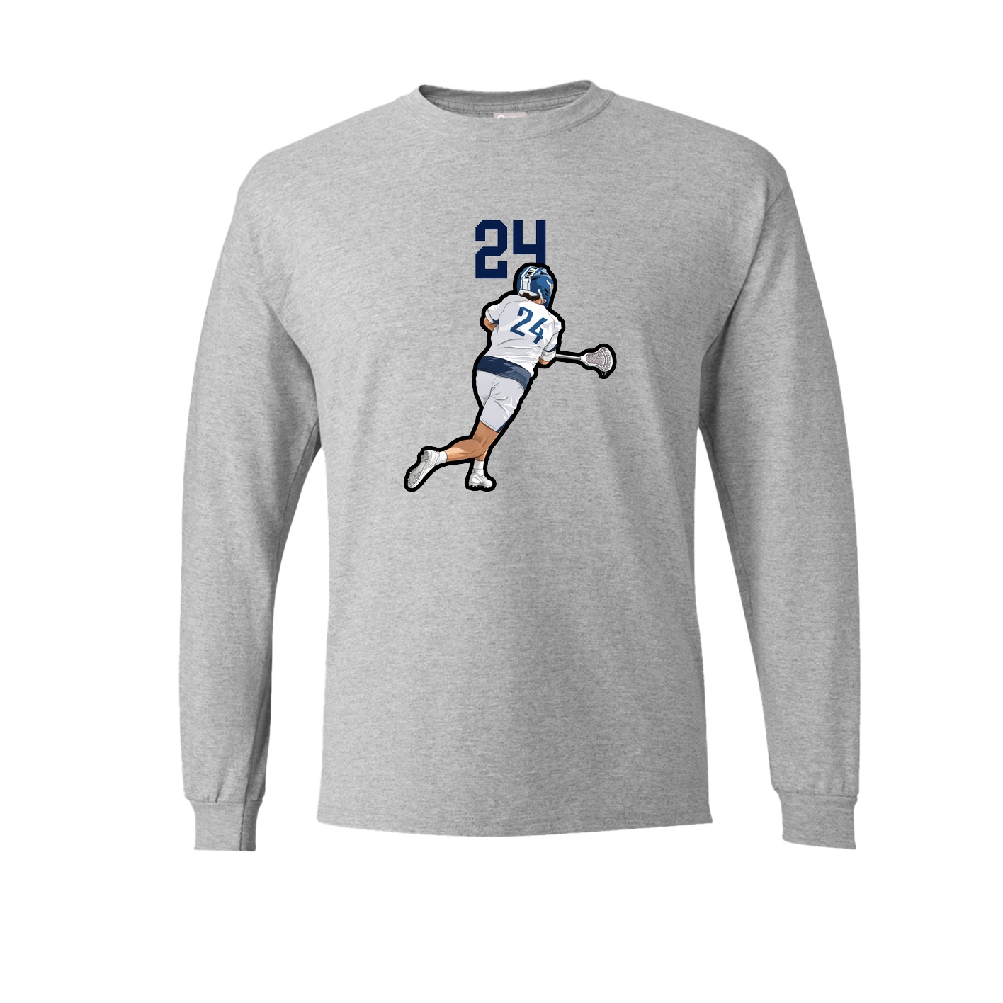 Long Sleeve Tee — Number Top in Grey