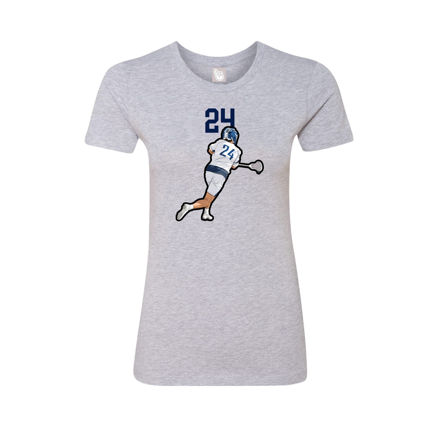 Fitted Women's Tee — Number Top in Grey