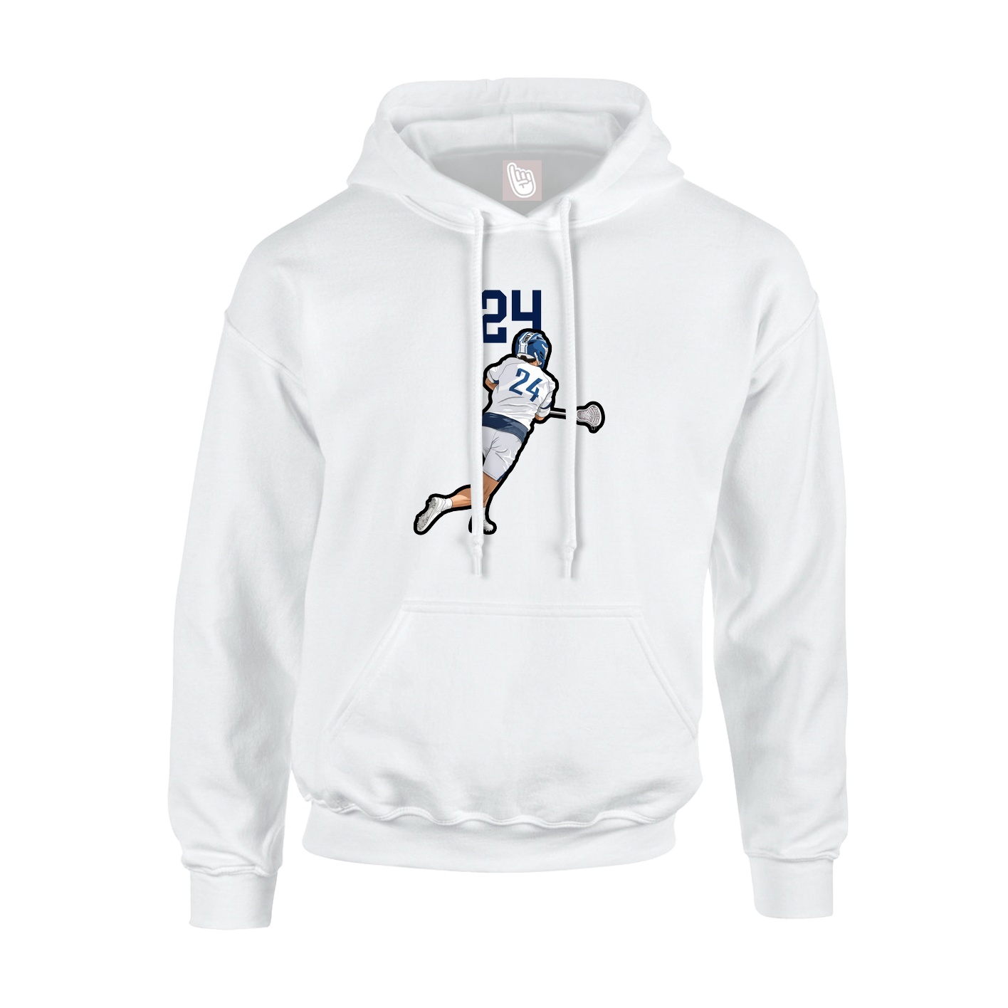 Youth Hoodie — Number Top in White