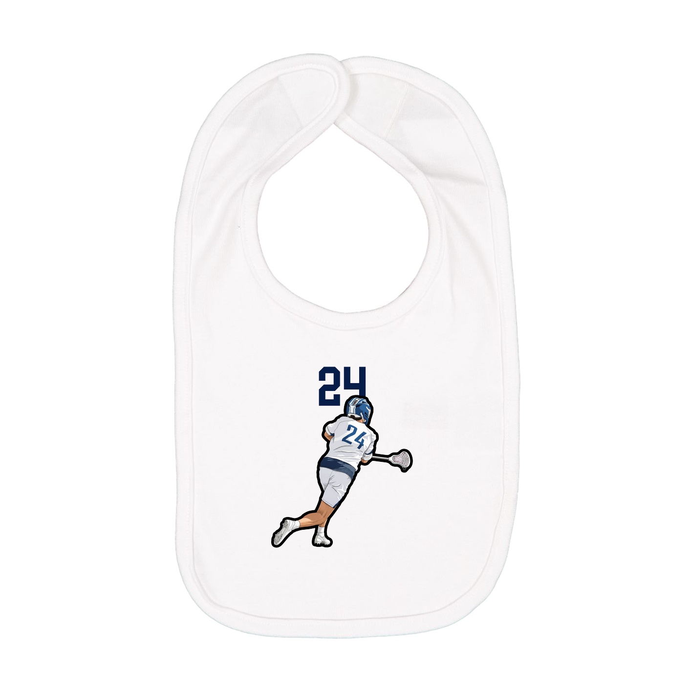 Infant Bib — Number Top in White
