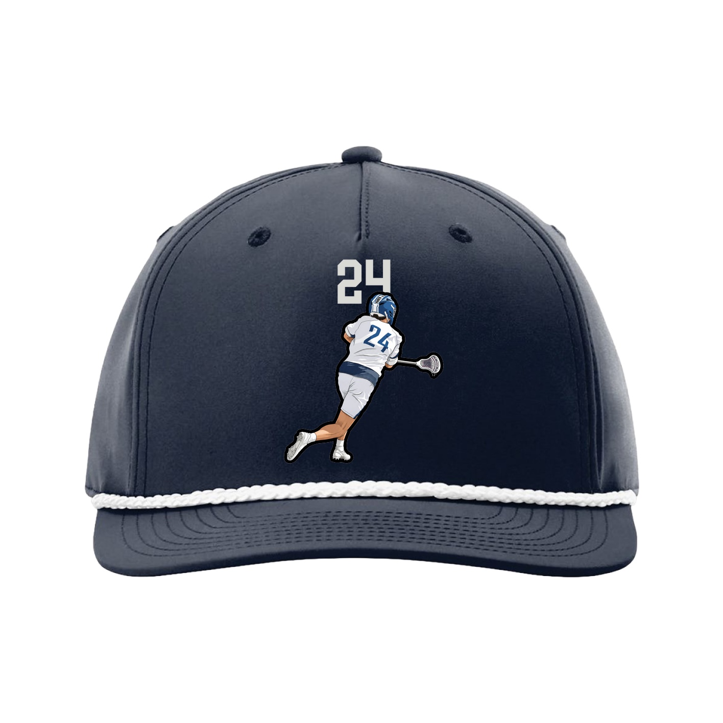 Five-Panel Classic Rope Cap — Number Top in Navy